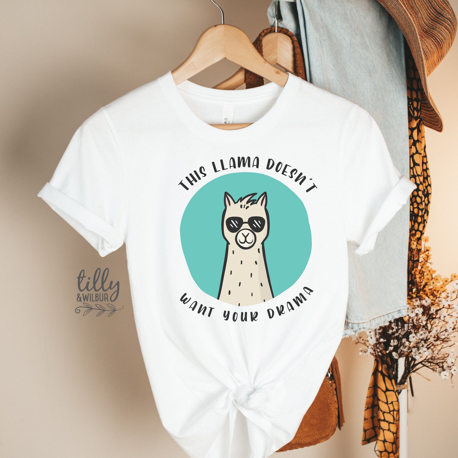 This Llama Doesn&#39;t Want Your Drama T-Shirt, Llama Tee, Funny Llama T-Shirt, Llama Women&#39;s T-Shirt, No Drama, Ain&#39;t Got Time For Your Drama