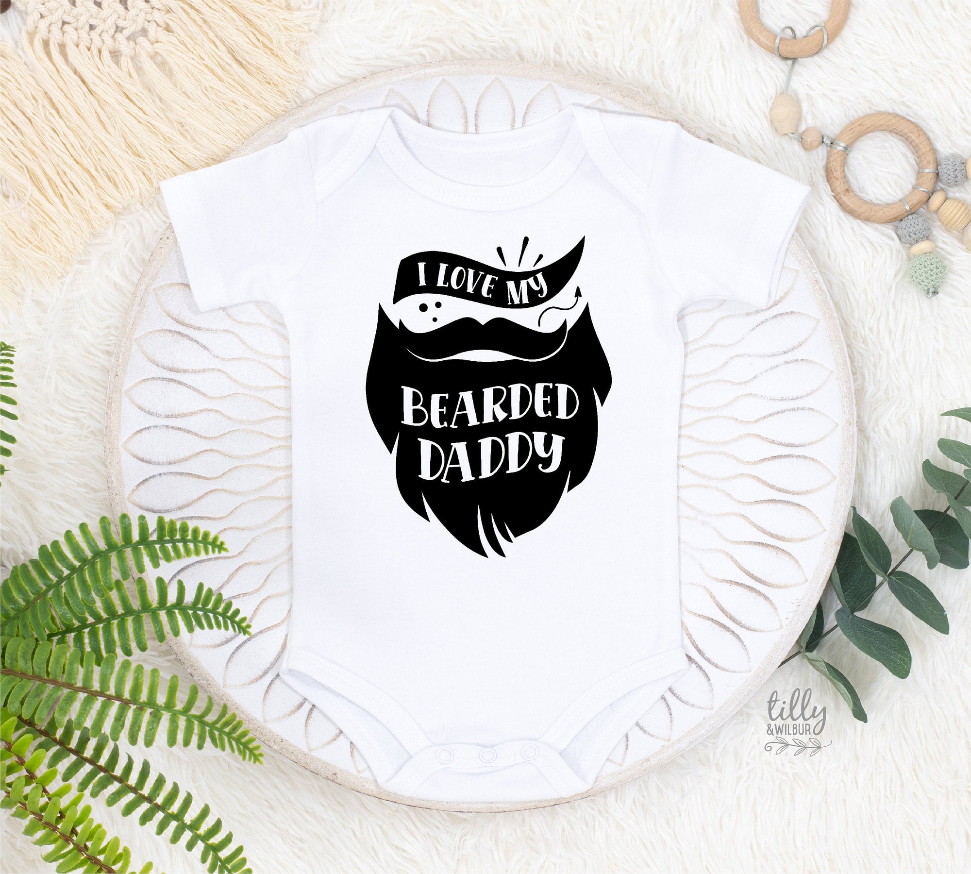I Love My Bearded Daddy Baby Bodysuit, Funny Dad Bodysuit, Beard Bodysuit, Baby Shower Gift, Father&#39;s Day Gift, Beard Bodysuit, Dad Beard