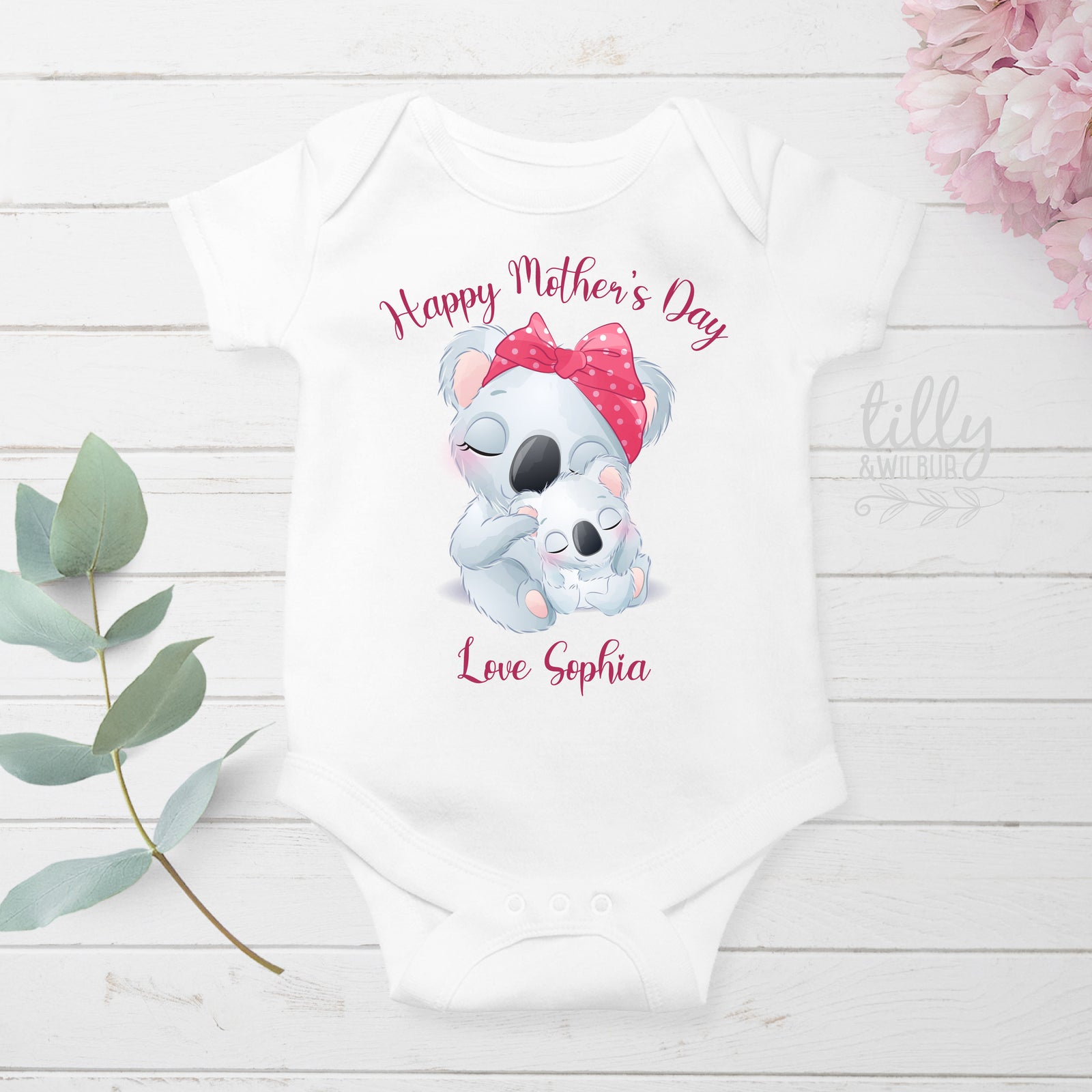 Mother&#39;s Day Onesies®, Happy Mother&#39;s Day Onesies®, Personalised Mother&#39;s Day Onesies®, 1st Mother&#39;s Day Baby Bodysuit, Mummy I Love You