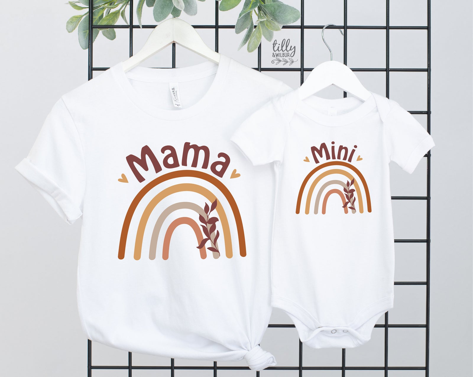 Rainbow Mama T-Shirt, Rainbow Mini Onesies®, Mama And Mama&#39;s Mini Matching Outfits, Our First Mother&#39;s Day, Mother And Baby, Mother&#39;s Day
