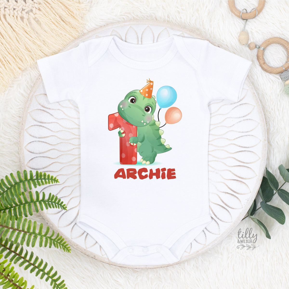 1st Birthday Onesies®, First Birthday Onesies®, Personalised 1st Birthday Onesies®, 1st Birthday Bodysuit, First Birthday Gift, Dinosaurs