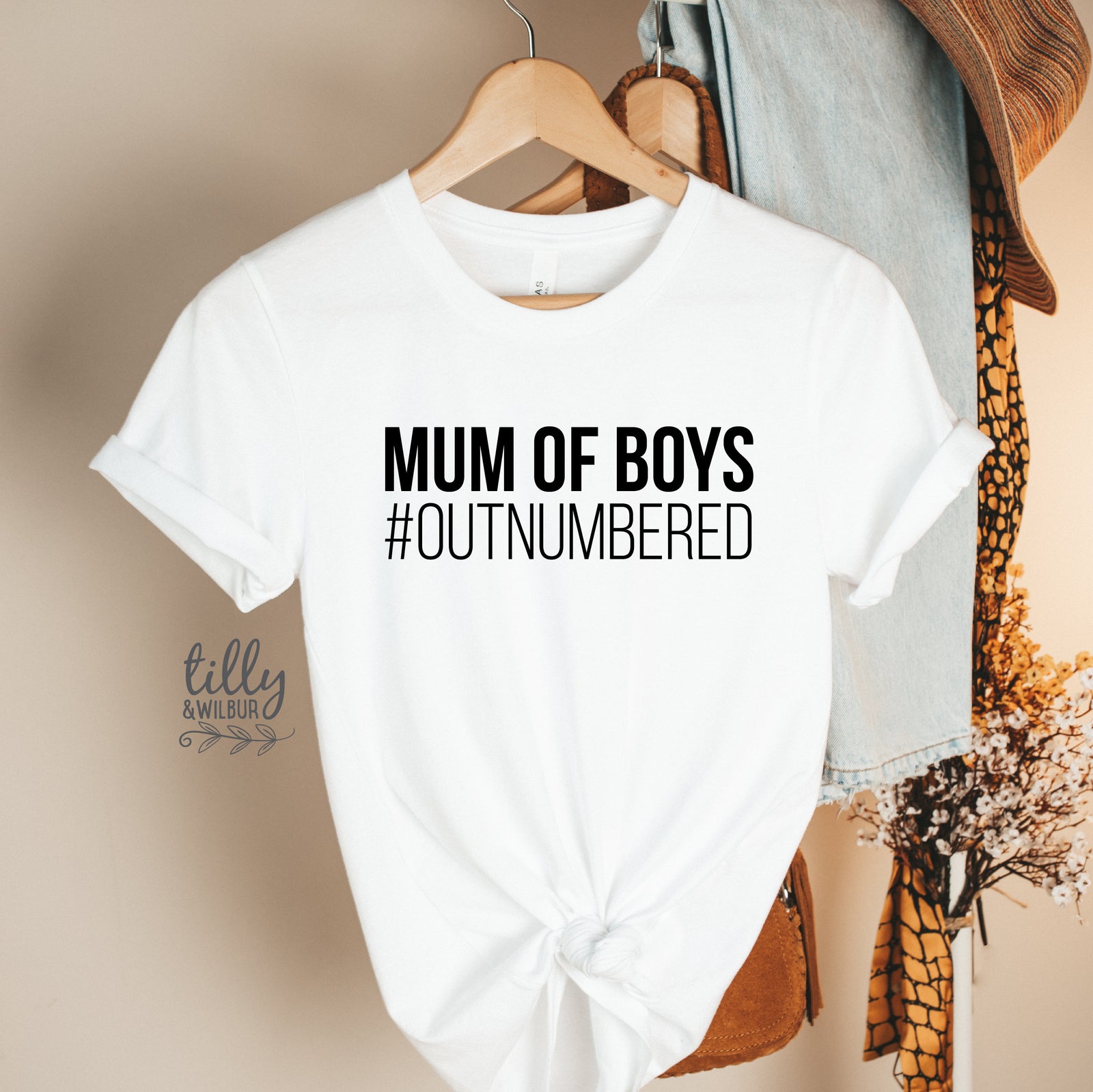 Mum Of Boys #Outnumbered T-Shirt, Mother&#39;s Day T-Shirt, Mother&#39;s Day Gift, Mum Of Songs, Mum Gift, Mum T-Shirt, Funny Mum T-Shirt, Mom Of