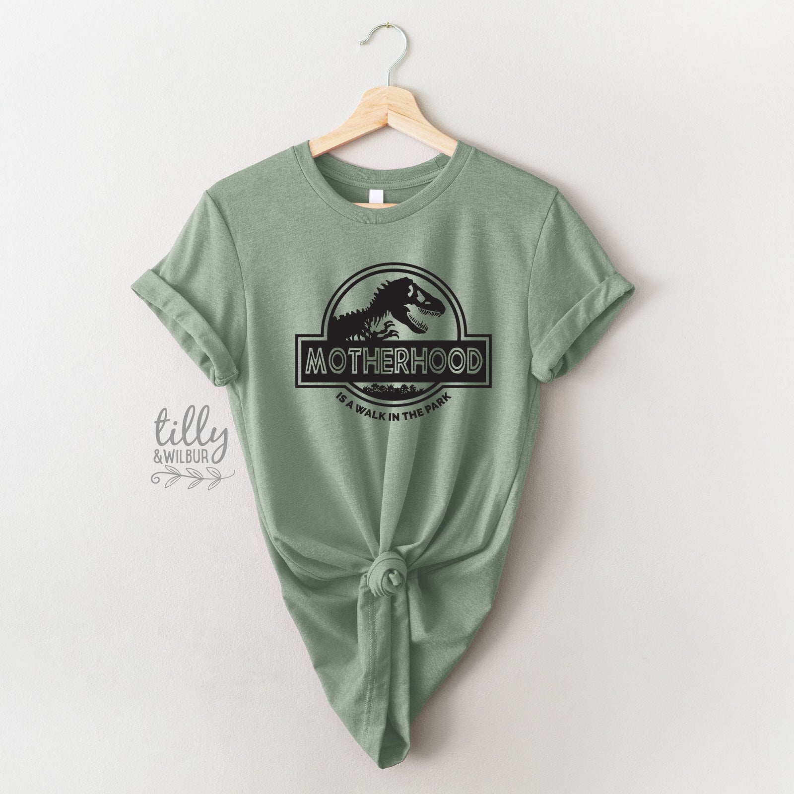 Motherhood Is A Walk In The Park Women's T-Shirt, Funny Mum Tee, Dinosaur Mum Shirt, Mother's Day Gift, Jurassic Park Mum Gift, Mamasaurus
