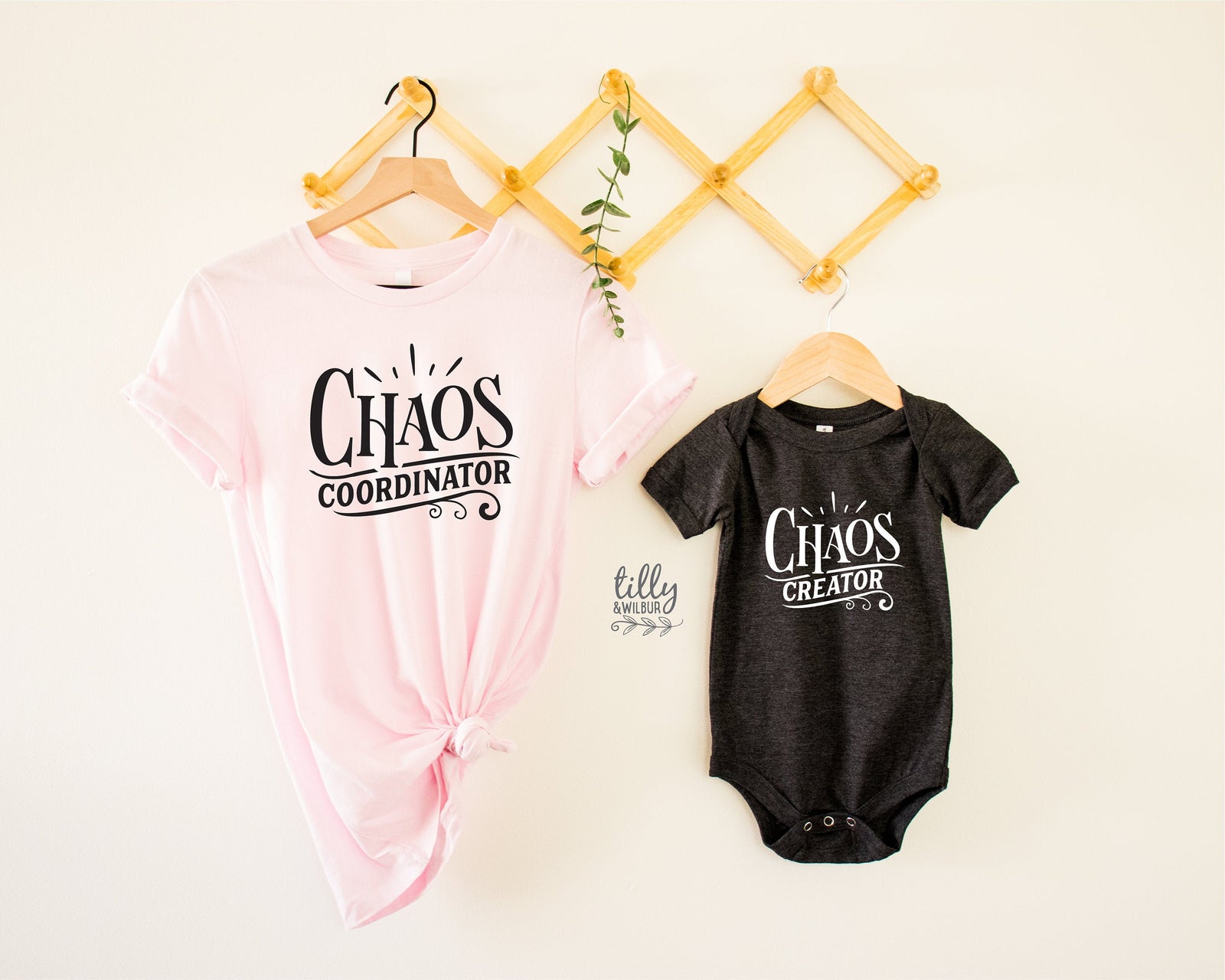 Chaos Creator and Chaos Coordinator Matching Set, Mummy And Me Matching Outfits, First Mother&#39;s Day Gift, Mummy And Me, Mothers Day Onesie®