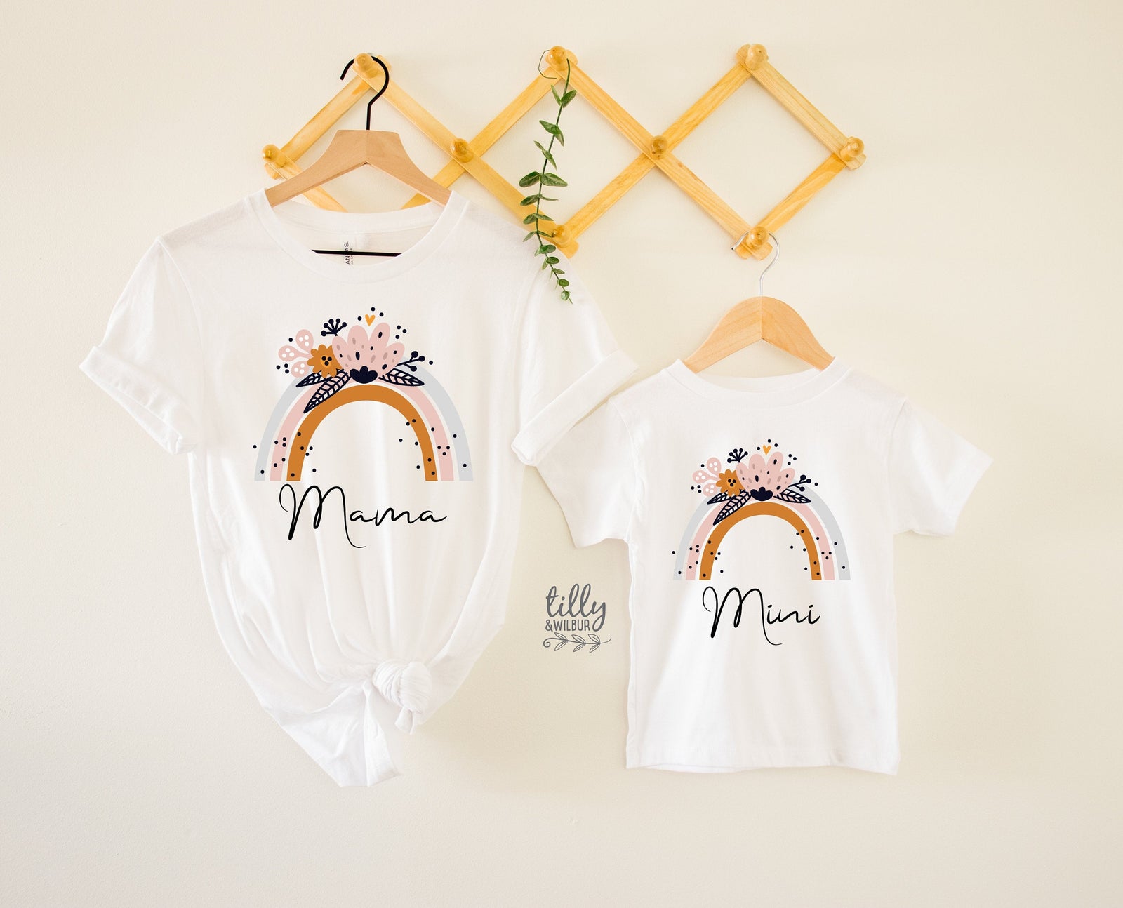 Rainbow Mama T-Shirt, Rainbow Mini T-Shirt, Mama And Mama&#39;s Mini Matching Outfits, Our First Mother&#39;s Day, Mother Daughter, Mother&#39;s Day