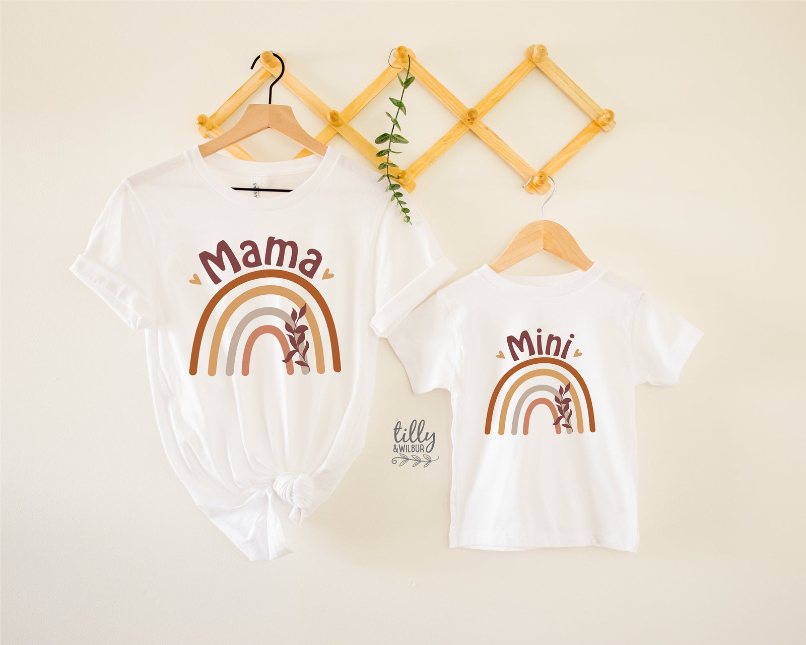 Rainbow Mama T-Shirt, Rainbow Mini T-Shirt, Mama And Mama&#39;s Mini Matching Outfits, Our First Mother&#39;s Day, Mother Daughter, Mother&#39;s Day