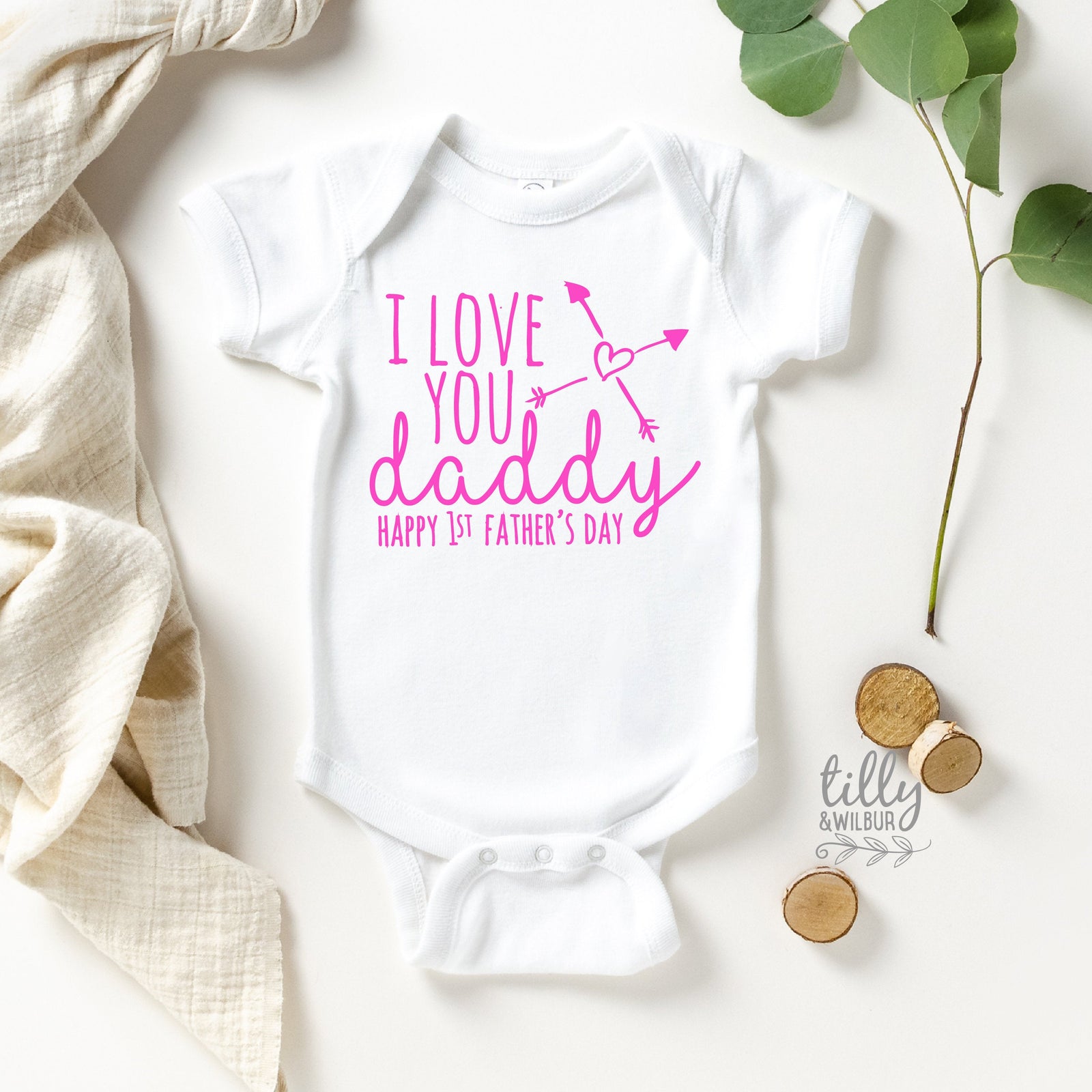 I Love You Daddy Happy 1st Father&#39;s Day, Father&#39;s Day Bodysuit, Father&#39;s Day Baby Outfit, First Fathers Day Baby Gift, Newborn Daddy Gift