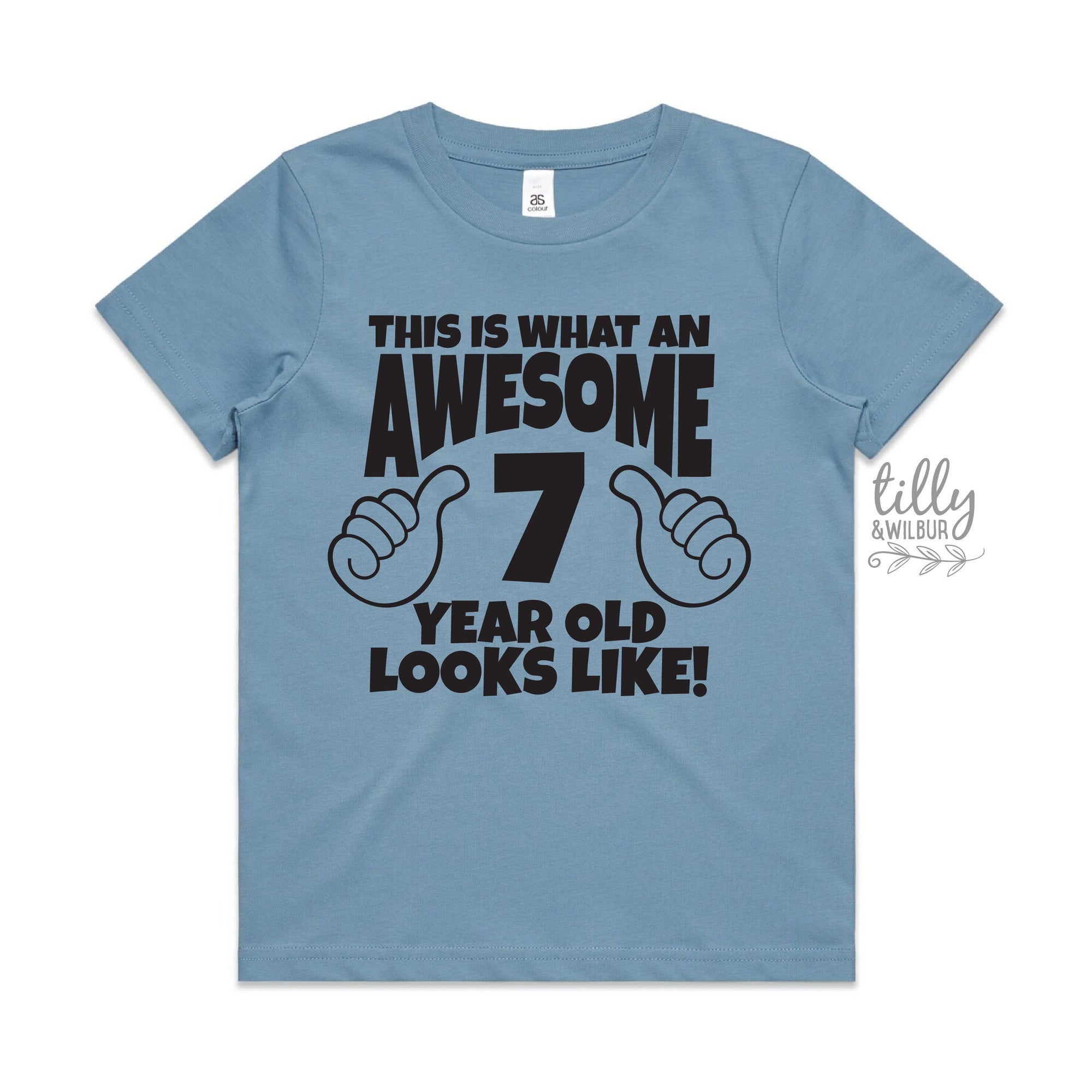 This Is What An Awesome & Year Old Looks Like T-Shirt, Boys 7th Birthday T-Shirt, 7th Birthday Gift, Seventh Birthday T-Shirt, Seven T-Shirt