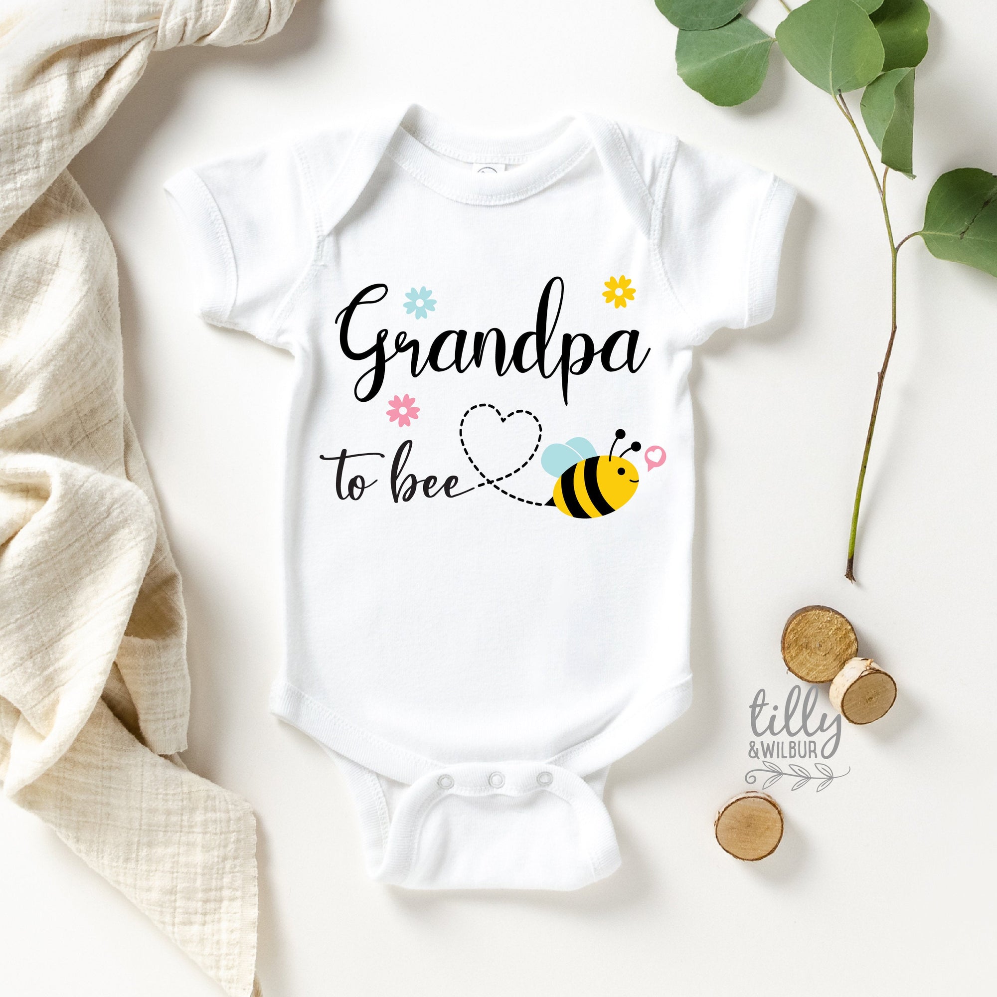 Grandpa To Bee Bodysuit, Hello Grandad Onesie, Pregnancy Announcement To Dad, Pop To Be Onesie, Announcement Onesie, Reveal To Grandparents