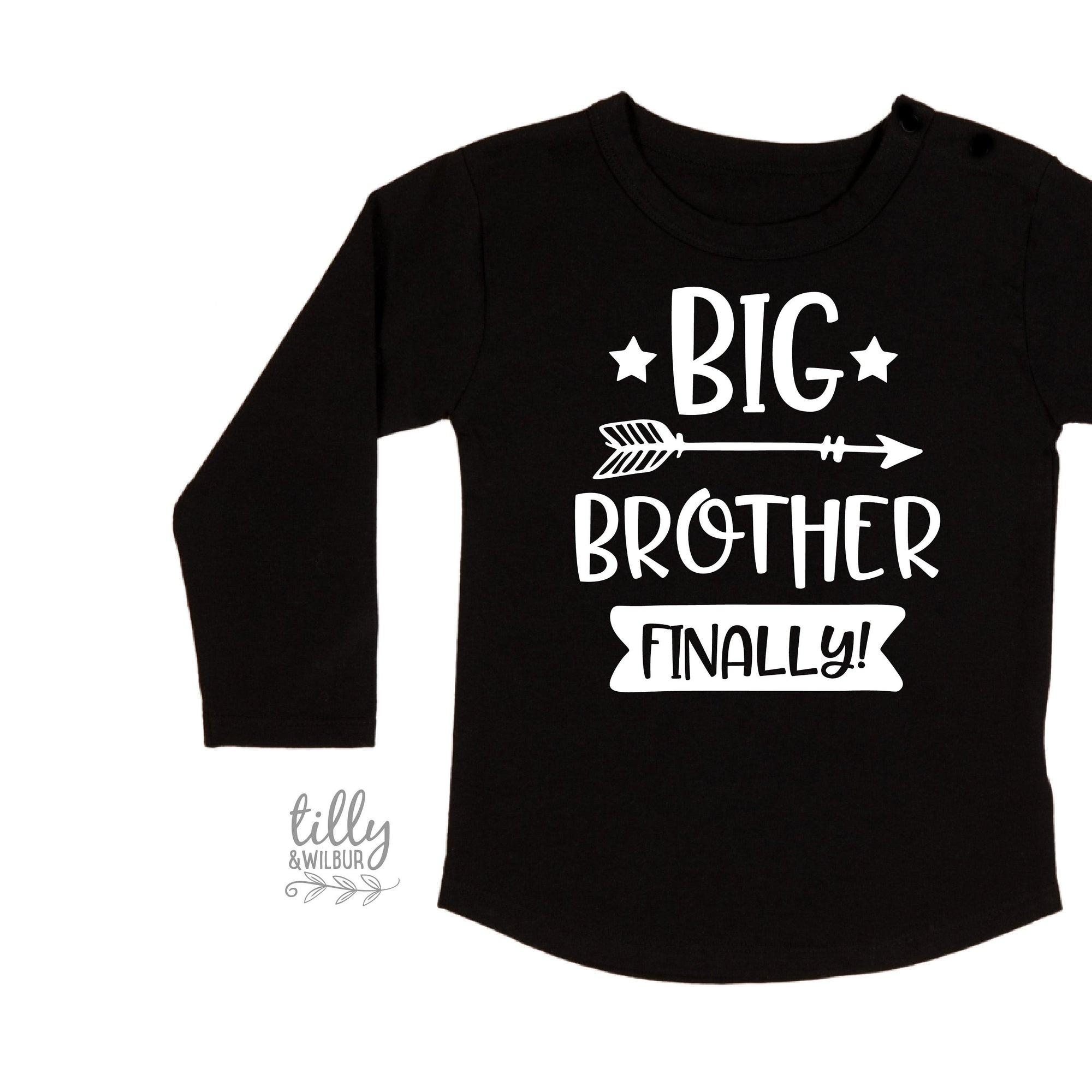 Big Brother Finally, Promoted To Big Brother T-Shirt For Boys, Personalised Due Date, I&#39;m Going To Be A Big Brother, Pregnancy Announcement