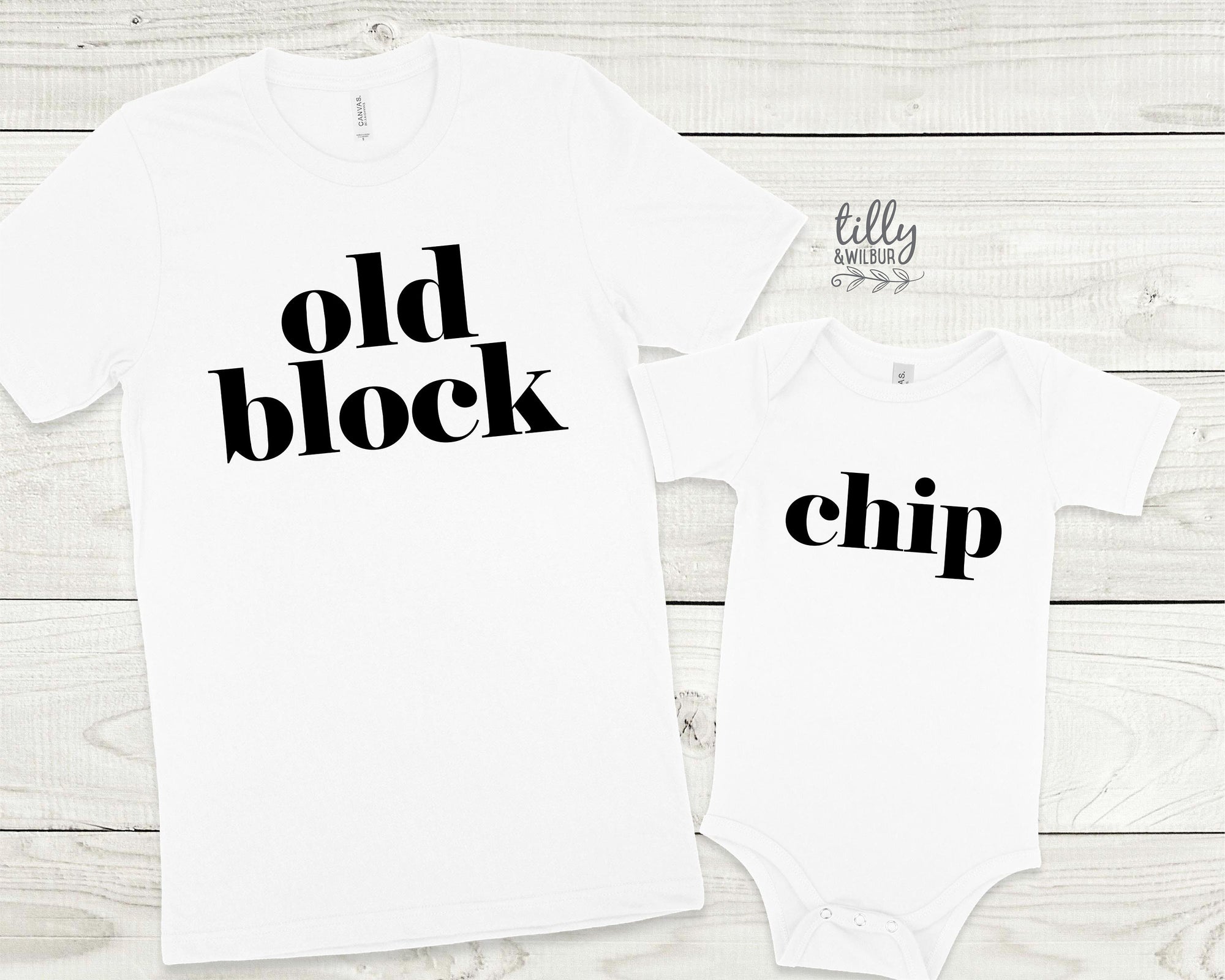 Chip Off The Old Block Father Son Matching Shirts, Chip Bodysuit, Old Block T-Shirt, Matching Dad And Baby, Father&#39;s Day Gift, Newborn Gift