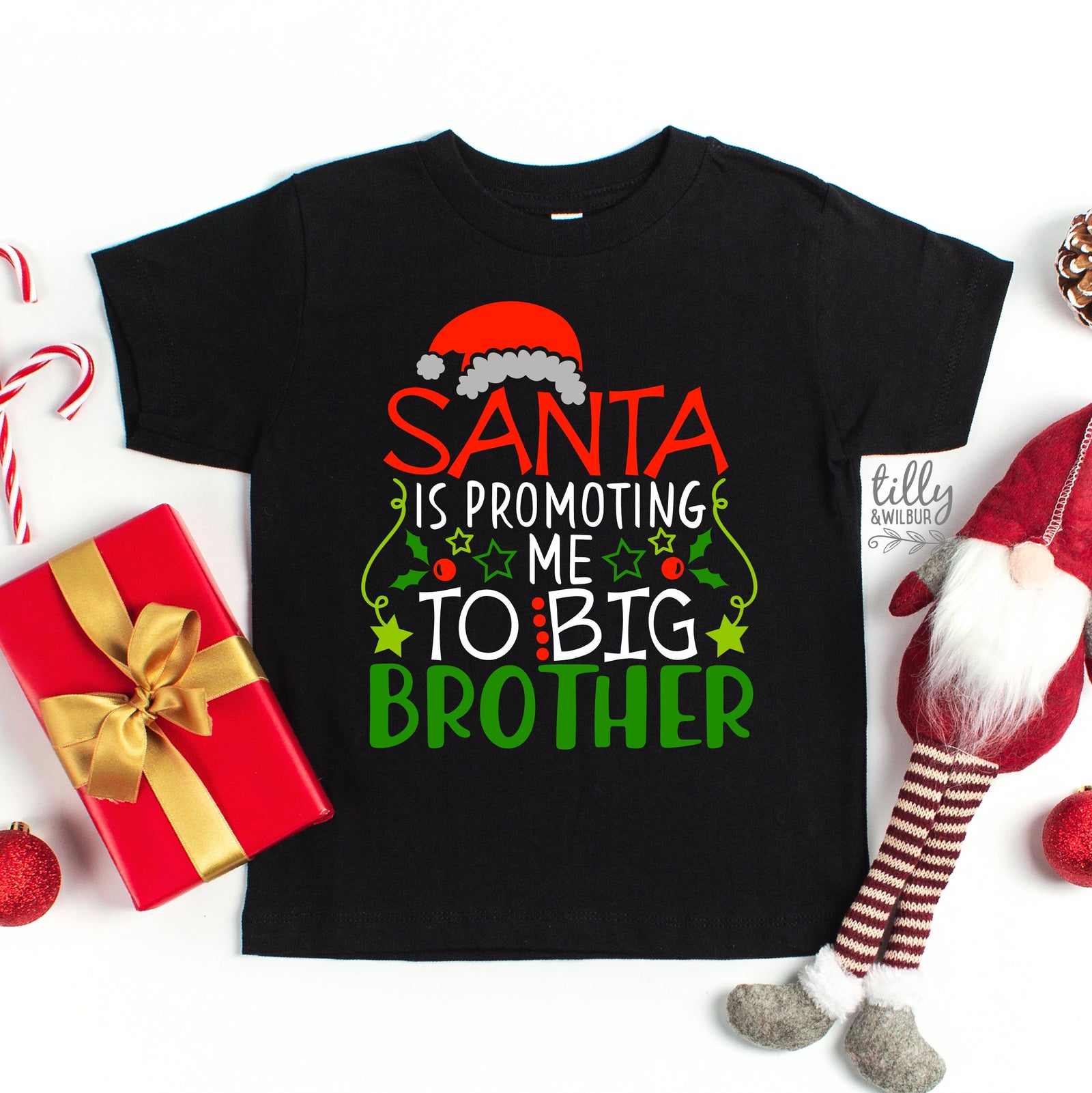 Christmas Pregnancy Announcement T-Shirt, Big Brother To Be, I'm Going To Be A Big Brother, Big Brother Shirt, Christmas Big Brother T-Shirt