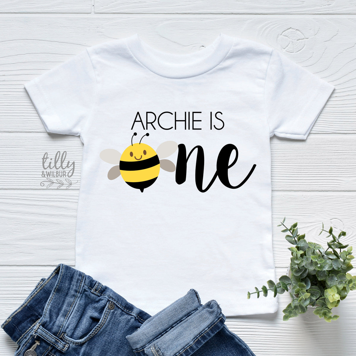 1st Birthday T-Shirt, Bumble Bee Theme Birthday Party, Personalised Birthday T-Shirt, Bee Birthday T-Shirt, First Birthday Tee, One Today