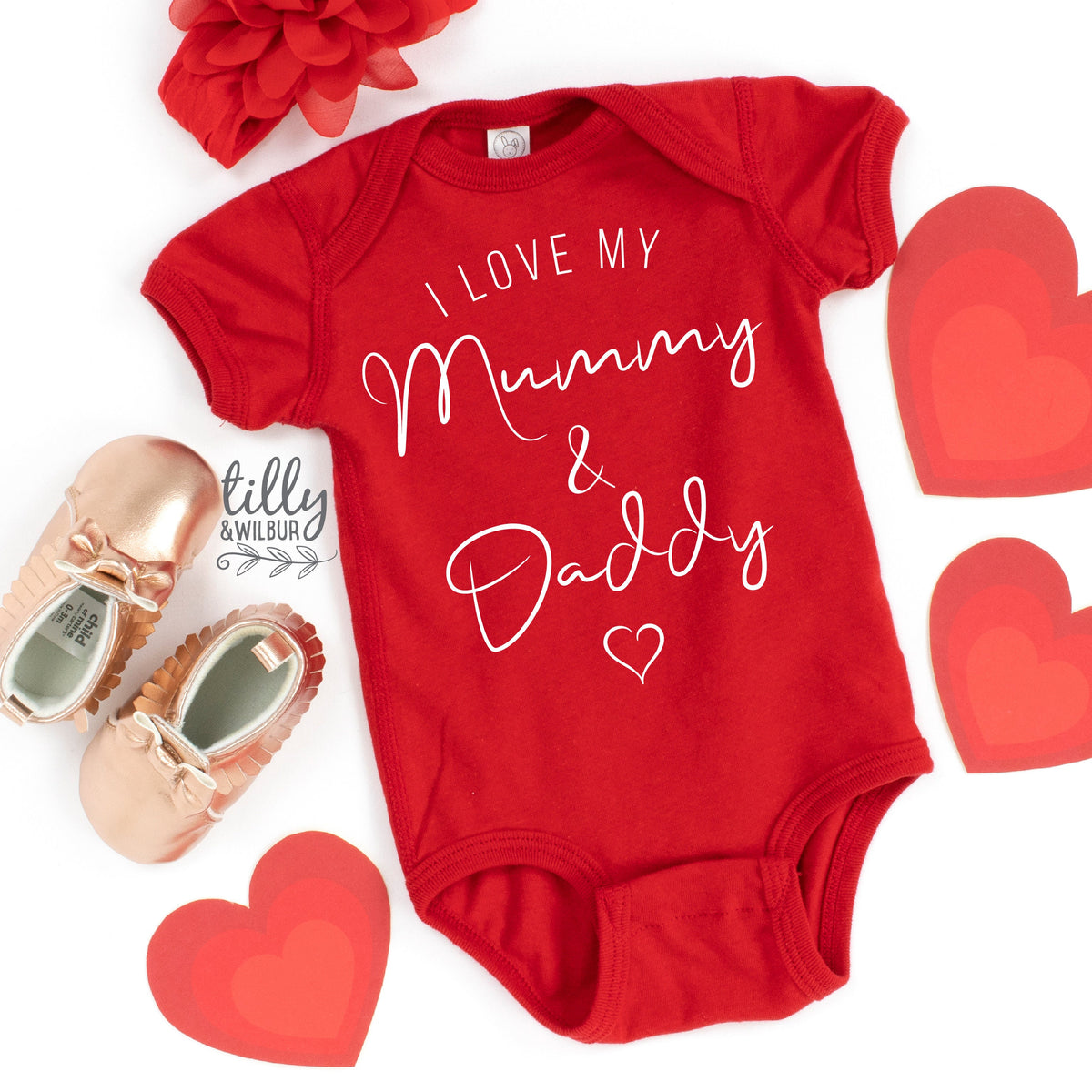 I Love My Mummy And Daddy Onesie, Mummy And Daddy&amp;#39;s Little Valentine Bodysuit, Valentine&amp;#39;s Day Baby Outfit, My 1st Valentine&amp;#39;s Day Gift