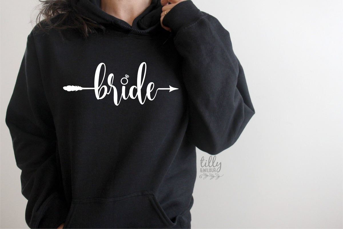 Bride Women&#39;s Hoodie, Wedding Gift, Wedding Party, Bridal Party, Newlywed, His and Hers, Bride T-Shirt, Hens Night, Bride-To-Be, Bride Tee