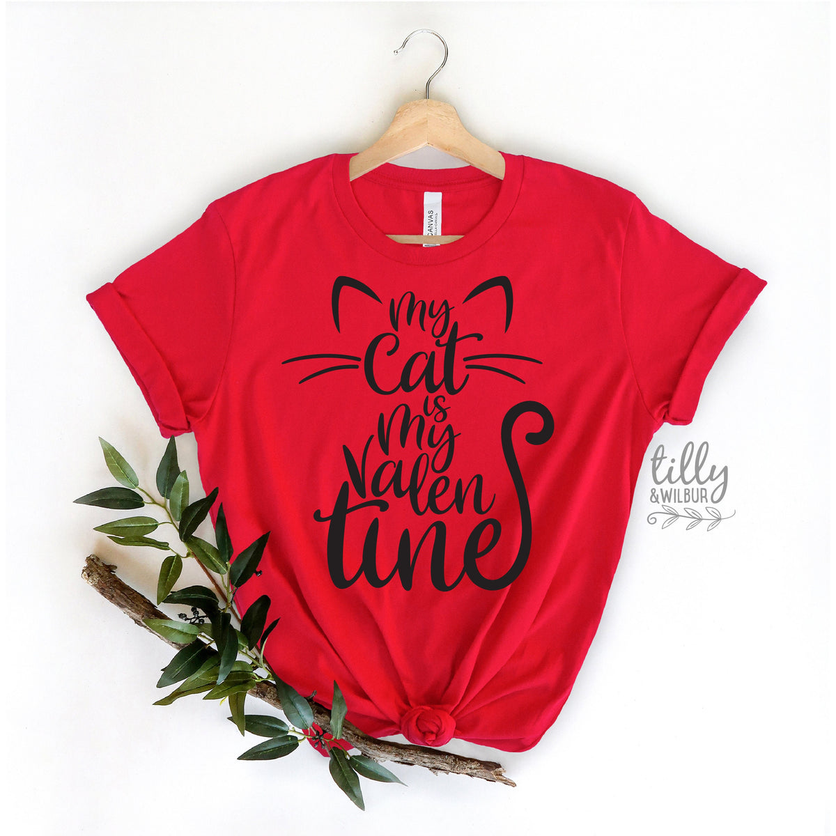 My Cat Is My Valentine T-Shirt, Valentine&#39;s Day T-Shirt, Cat Lover T-Shirt, Crazy Cat Lady T-Shirt, Wife Gift, Valentine&#39;s Day Gift, Cat Tee