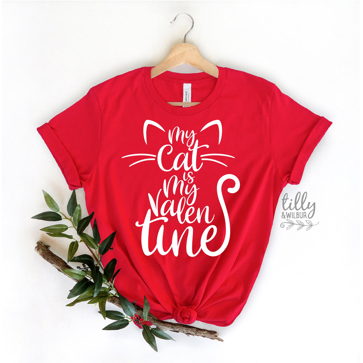 My Cat Is My Valentine T-Shirt, Valentine&#39;s Day T-Shirt, Cat Lover T-Shirt, Crazy Cat Lady T-Shirt, Wife Gift, Valentine&#39;s Day Gift, Cat Tee