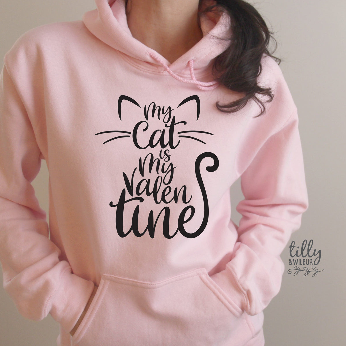 My Cat Is My Valentine Hoodie, Valentine&#39;s Day T-Shirt, Cat Lover T-Shirt, Crazy Cat Lady TShirt, Wife Gift, Valentines Day Gift, Sweatshirt