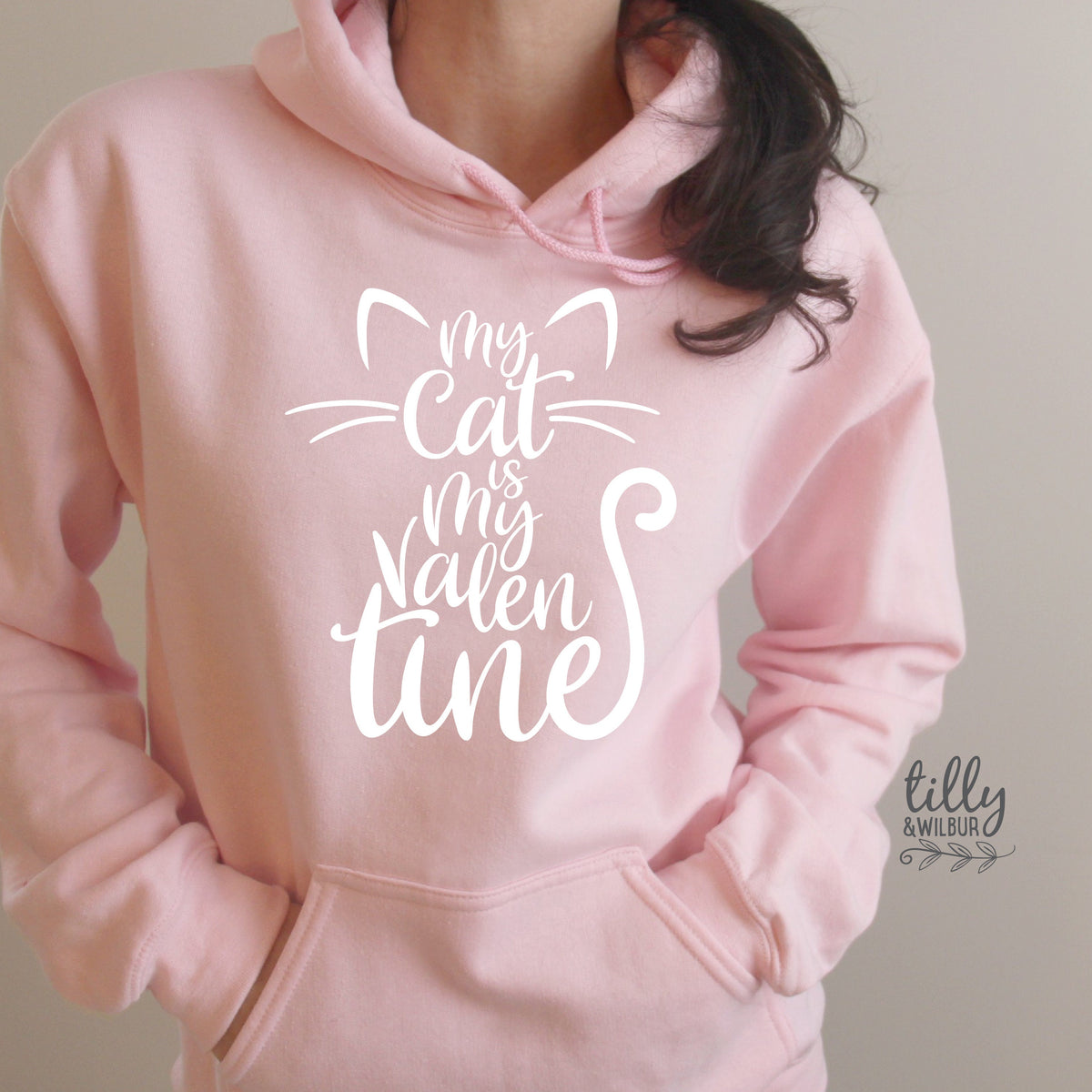 My Cat Is My Valentine Hoodie, Valentine&#39;s Day T-Shirt, Cat Lover T-Shirt, Crazy Cat Lady TShirt, Wife Gift, Valentines Day Gift, Sweatshirt