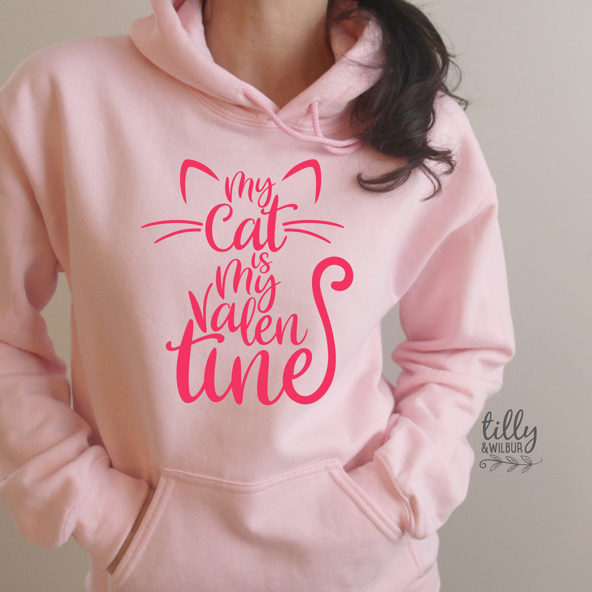 My Cat Is My Valentine Hoodie, Valentine&#39;s Day T-Shirt, Cat Lover T-Shirt, Crazy Cat Lady TShirt, Wife Gift, Valentines Day Gift, Sweatshirt