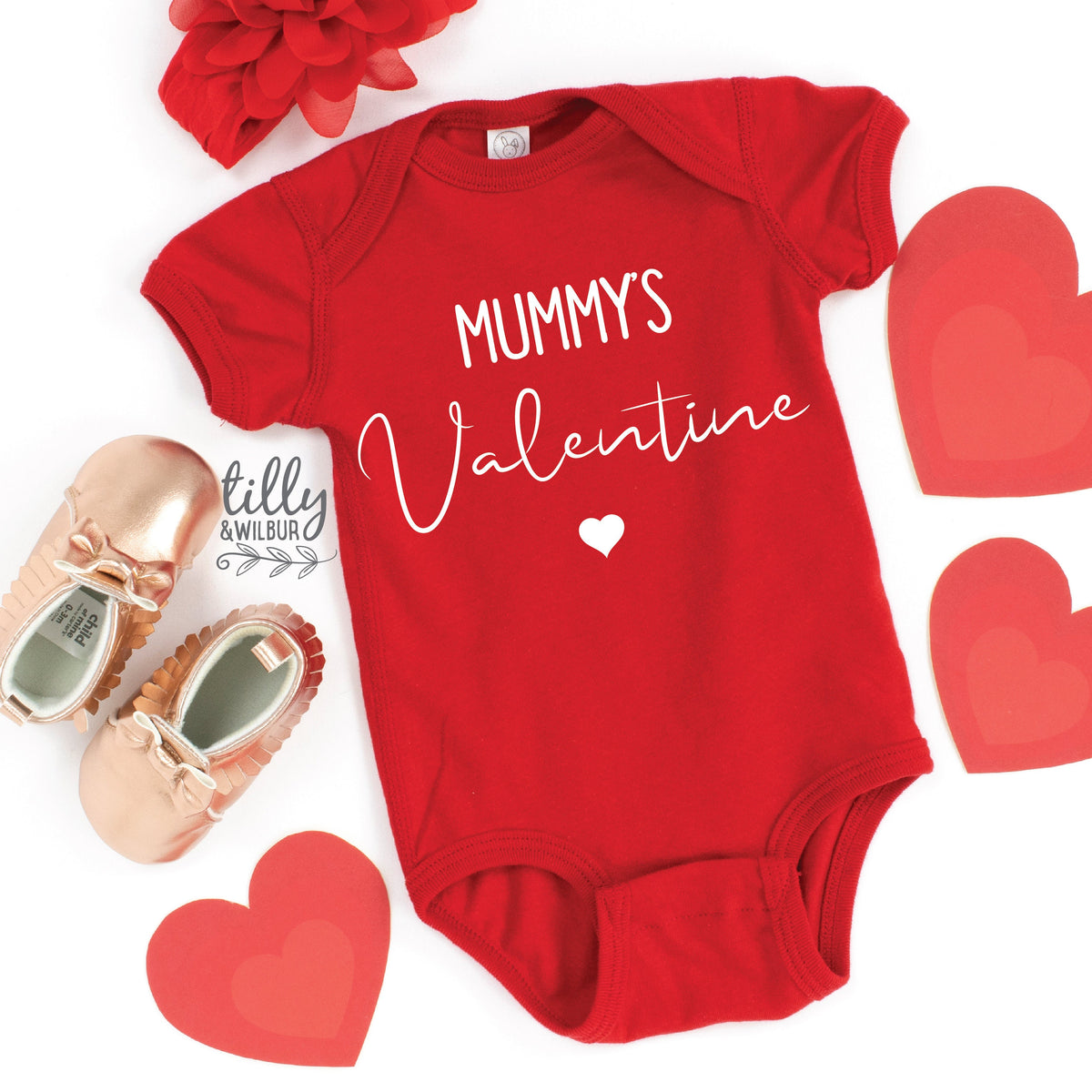 Mummy&#39;s Valentine Baby Bodysuit, First Valentine&#39;s Day, Baby&#39;s First Valentine&#39;s Day, Baby&#39;s First Valentine&#39;s Onesie, Valentine&#39;s Onesie