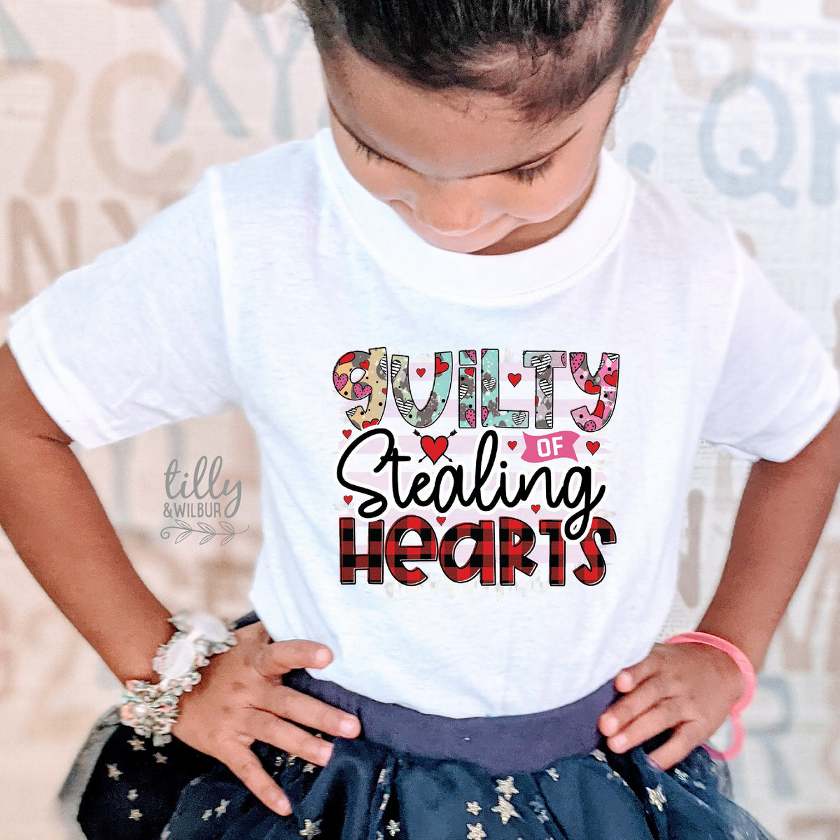 Guilty Of Stealing Hearts T-Shirt, Daddy&#39;s Little Valentine T-Shirt, Valentine&#39;s Day T-Shirt, Daughter Valentine&#39;s Day Gift, Daughter Gift