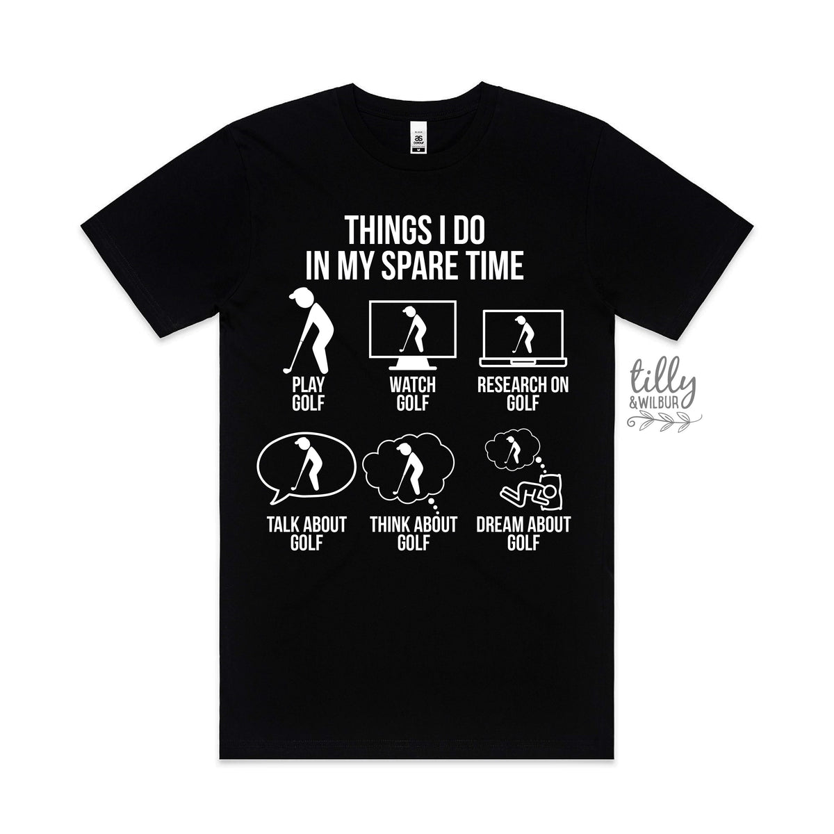 Golf T-Shirt, Things I Do In My Spare Time, Men's Golf T-Shirt, Funny Golf T-Shirt, Funny Dad T-Shirt, Golfer Gift, Men's Birthday, Golfing