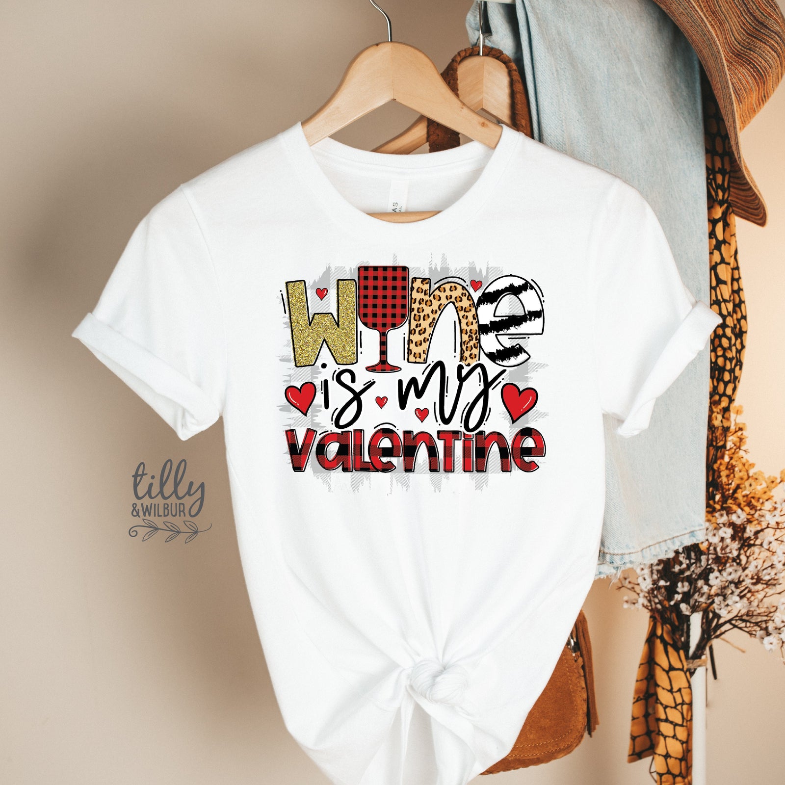 Wine Is My Valentine T-Shirt, Valentine's Day T-Shirt, Wife Gift, Girlfriend Gift, Valentine's Day T-Shirt, Valentine's Day Gift, Love Heart