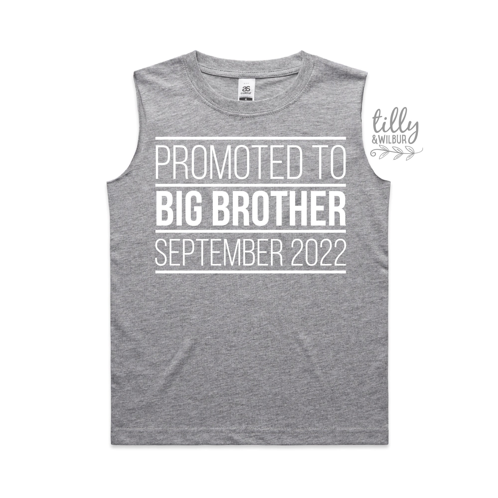 Promoted To Big Big Brother T-Shirt, I&#39;m Going To Be A Big Brother T-Shirt, Personalised Pregnancy Announcement T-Shirt, Sibling T-Shirt