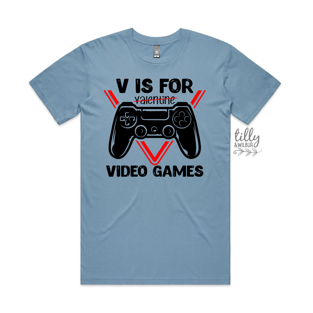 V Is For Video Games T-Shirt, V Is For Valentine&#39;s Day T-Shirt, Funny Valentine&#39;s Day T-Shirt, Funny Men&#39;s Valentine&#39;s Day T-Shirt, Gaming