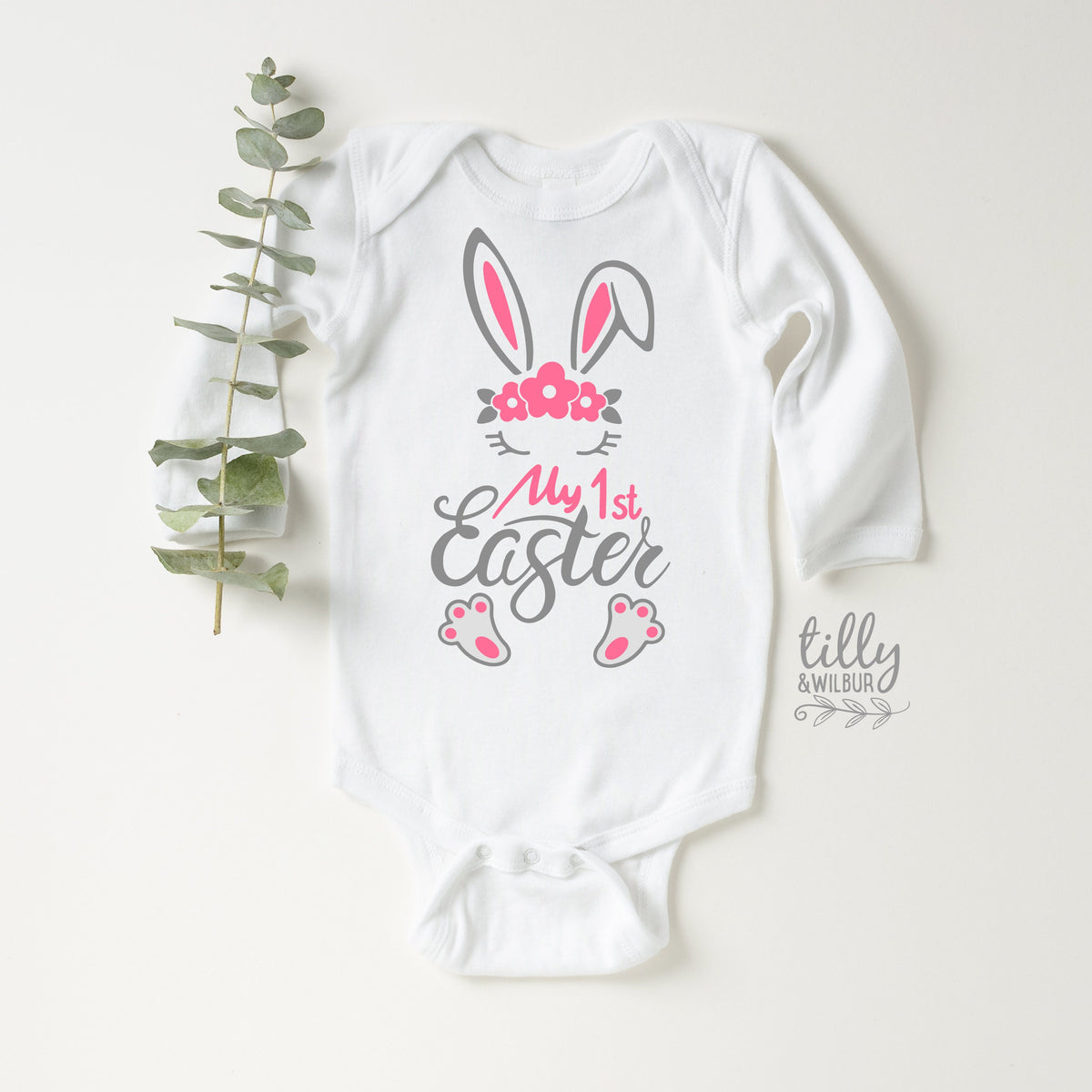 My 1st Easter Baby Bodysuit, First Easter Onesie, Newborn Easter Gift, 1st Easter Outfit, Baby&#39;s 1st Easter Bodysuit, Bunny Rabbit Onesie