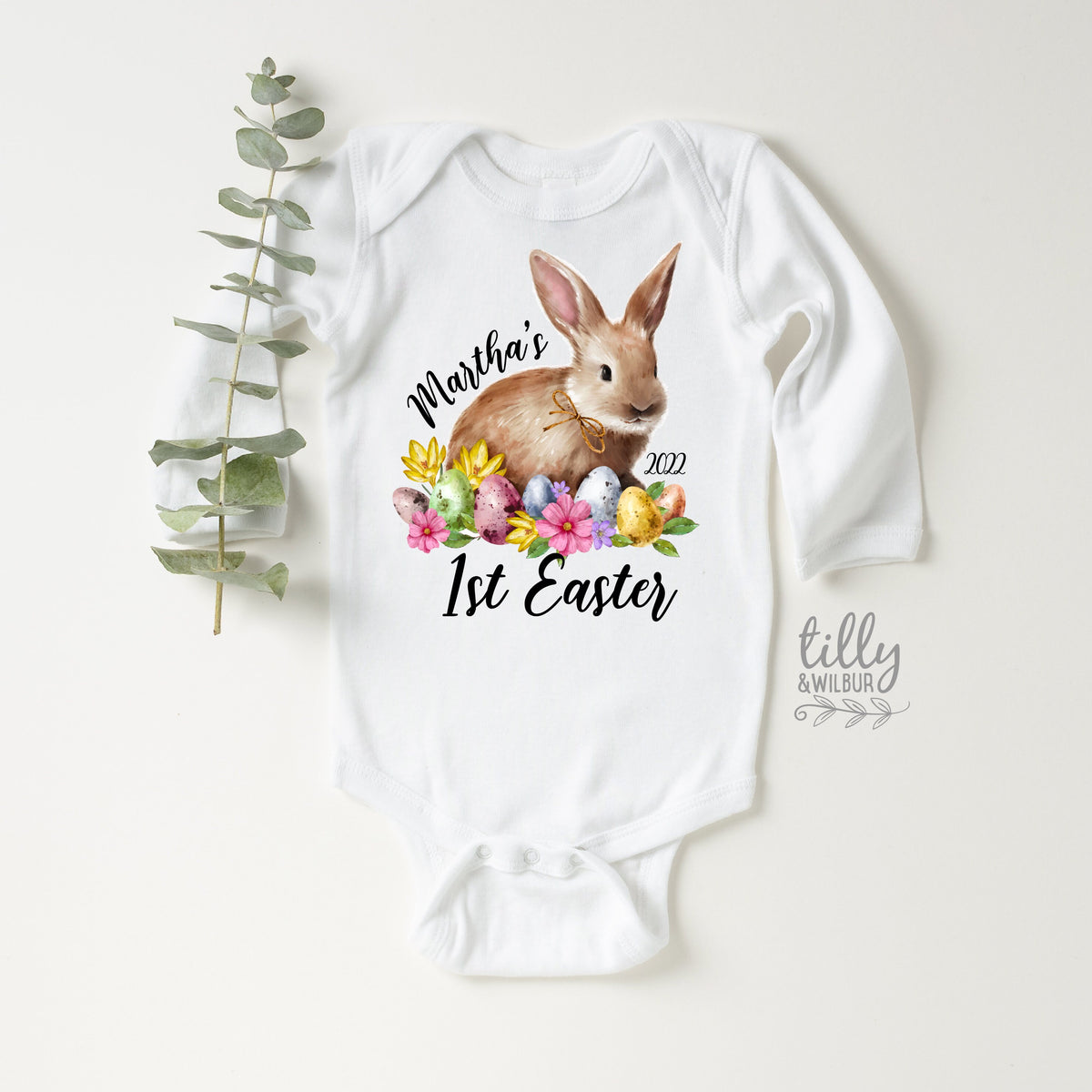 Personalised 1st Easter Baby Bodysuit, First Easter 2022 Baby Bodysuit, Newborn Easter Gift, 1st Easter Outfit, Baby&#39;s 1st Easter Onesie