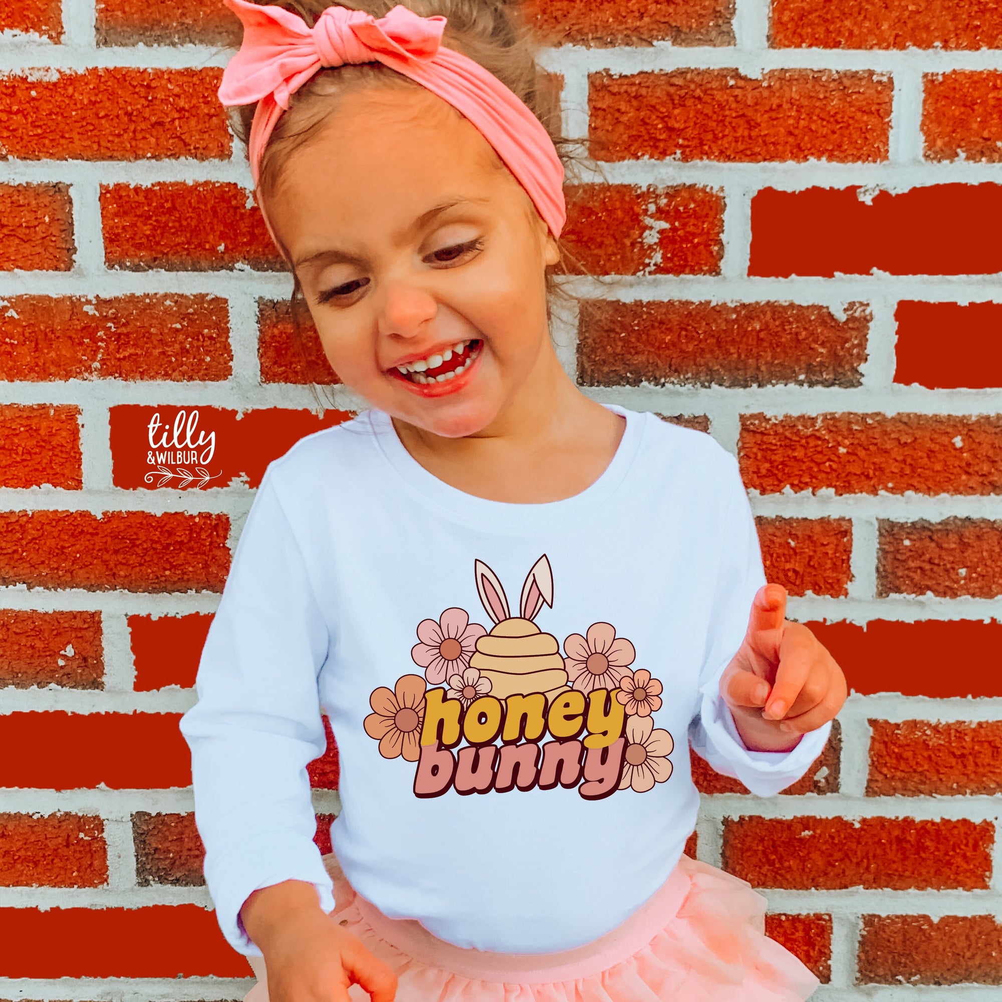 Easter T-Shirt For Girls, Honey Bunny Girls Easter T-Shirt, Easter Bunny T-Shirt, Egg Hunt, Easter Gift For Girls, Girls Easter Gift,