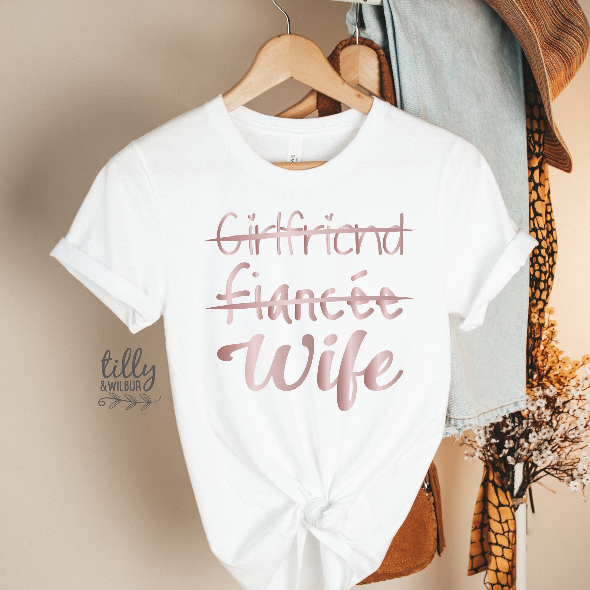 Girlfriend Fiancee Wife T-Shirt, Wedding T-Shirt, Bride T-Shirt, Wedding Gift, Engagement T-Shirt, Hens Party, Just Married, Wifey T-Shirt