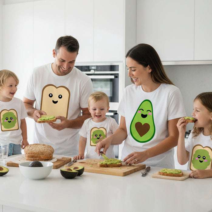 Avocado Toast Family T-Shirt, Avocado Toast Set, Avocado, Valentine's Day Family, Matching Family, Avocado Foodie Family, Vegan, Vegetarian