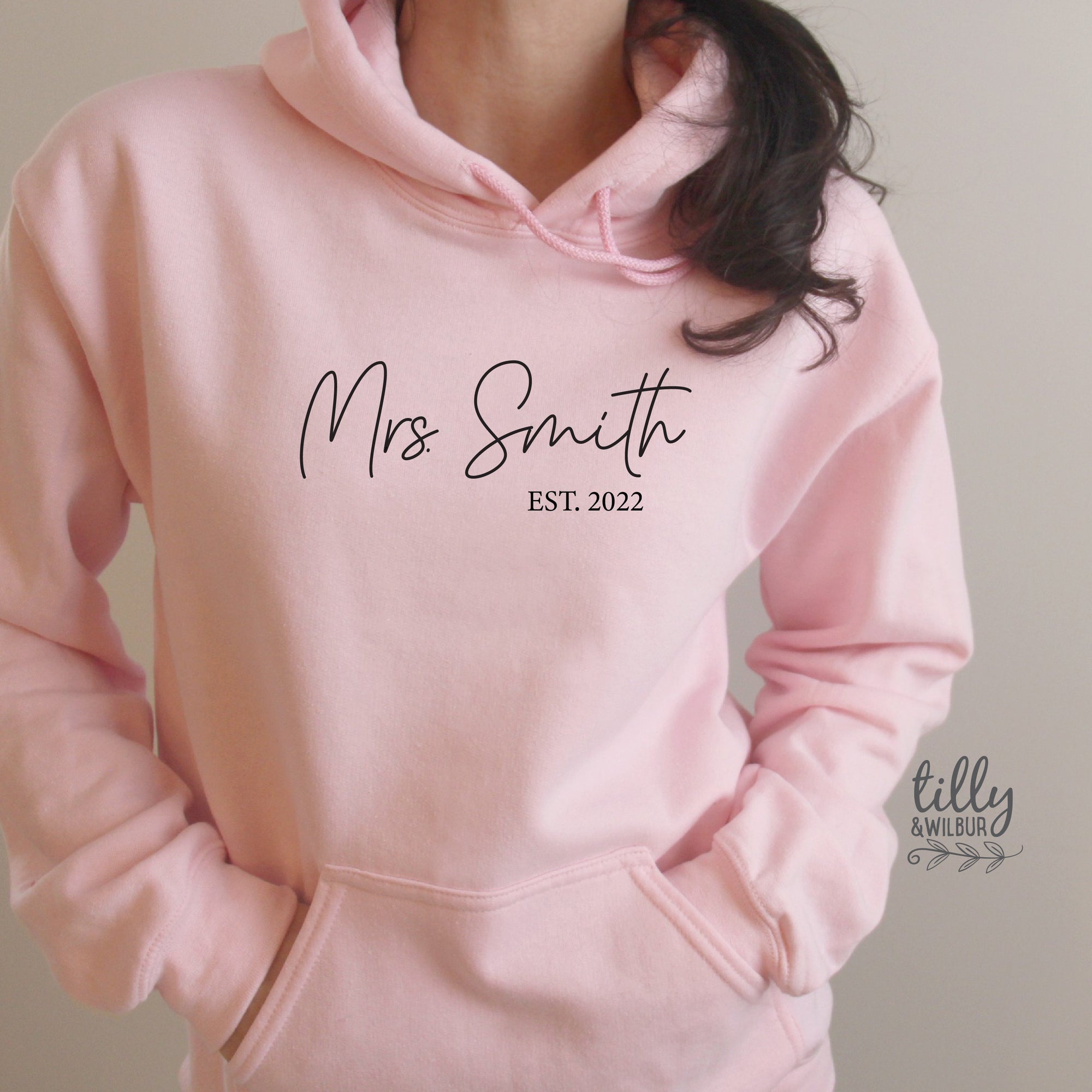 Personalised Mrs. Est. Hoodie, Custom Bridal Jumper, Just Married Sweatshirt, Future Mrs Tee, Honeymoon T-Shirt, Bride T-Shirt, Wedding Gift