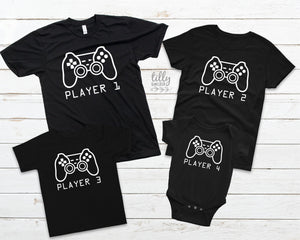 Player 1 Player 2, Father Son Matching Shirts, Matching Dad Baby, Twin Outfits, Sibling Set, Gaming, Father's Day Gift, Video Gift, Gamer