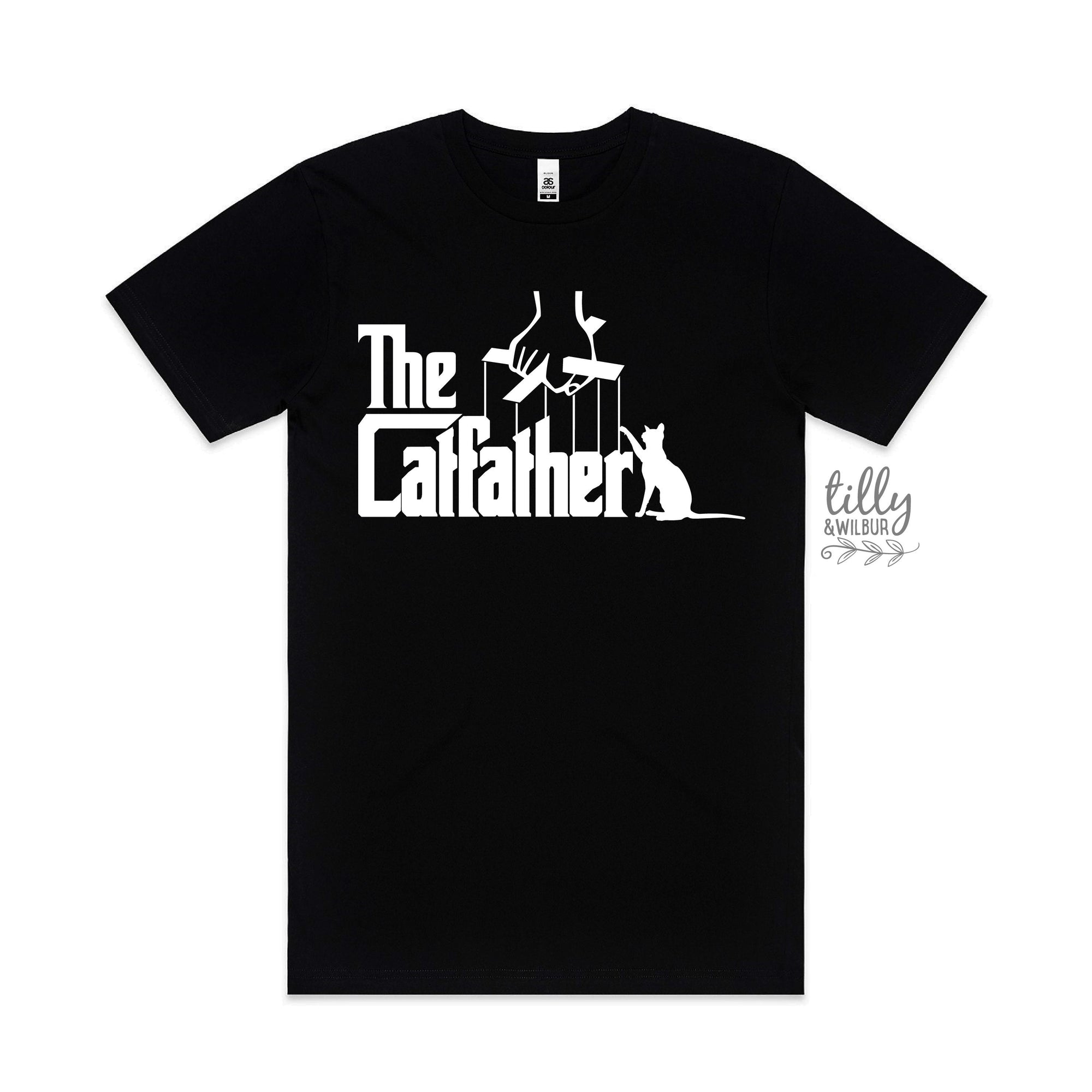 The Catfather T-Shirt, Cat T-Shirt, Funny Cat T-Shirt, Kitty Shirt, Kitten T-Shirt, I Love Cats T-Shirt, Animal Lover, Funny Men's T-Shirt