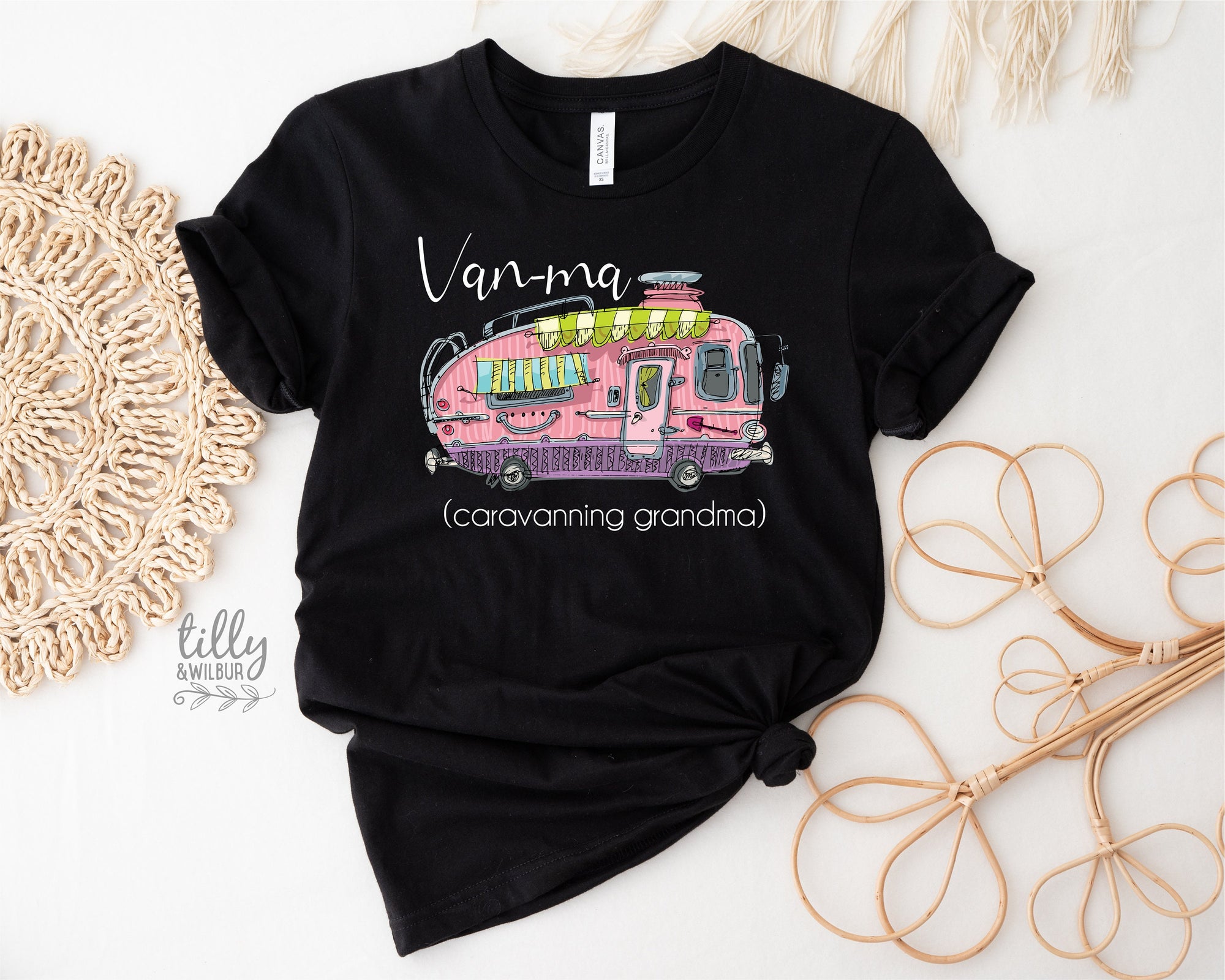 Grandma T-Shirt, Van-Ma Caravanning Grandma, Funny Grandma T-Shirt, Grey Nomad T-Shirt, Grandmother T-Shirt, Gran Gift, Grandparents T-Shirt