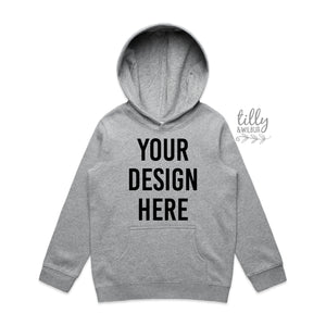 Kids Hoodie, Personalised Hoodie, Your Text Here Hoodie, Your Design Here, Birthday Hoodie, Big Brother Hoodie, Big Sister Hoodie GREY MARLE