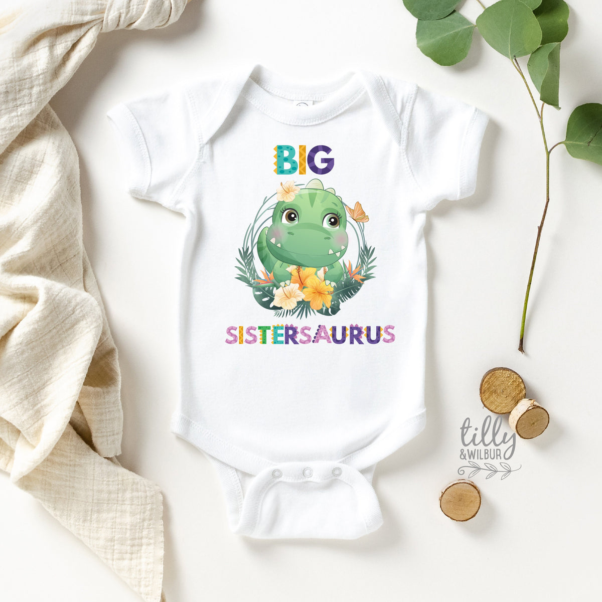 Big Sister Onesie, Big Sister Announcement, Big Sister Gift, Pregnancy Announcement Bodysuit, I&#39;m Going To Be A Big Sister Dinosaur Shirt