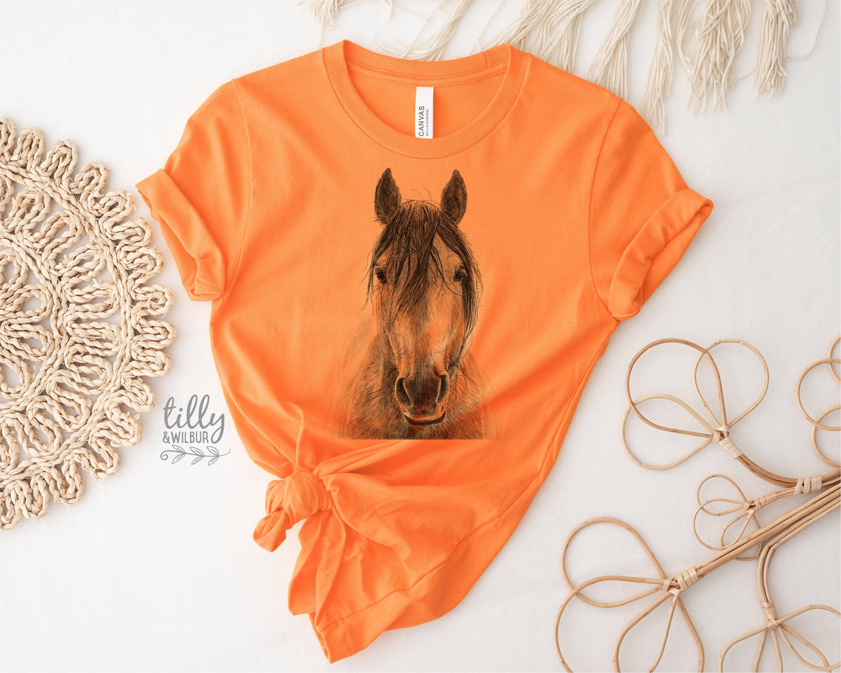 Horse T-Shirt, Women&#39;s Horse T-Shirt, Equestrian Gift, Horse Riding TShirt, Just A Girl Who Loves Horses, Horse Art, Horse Owner, Horse Gift