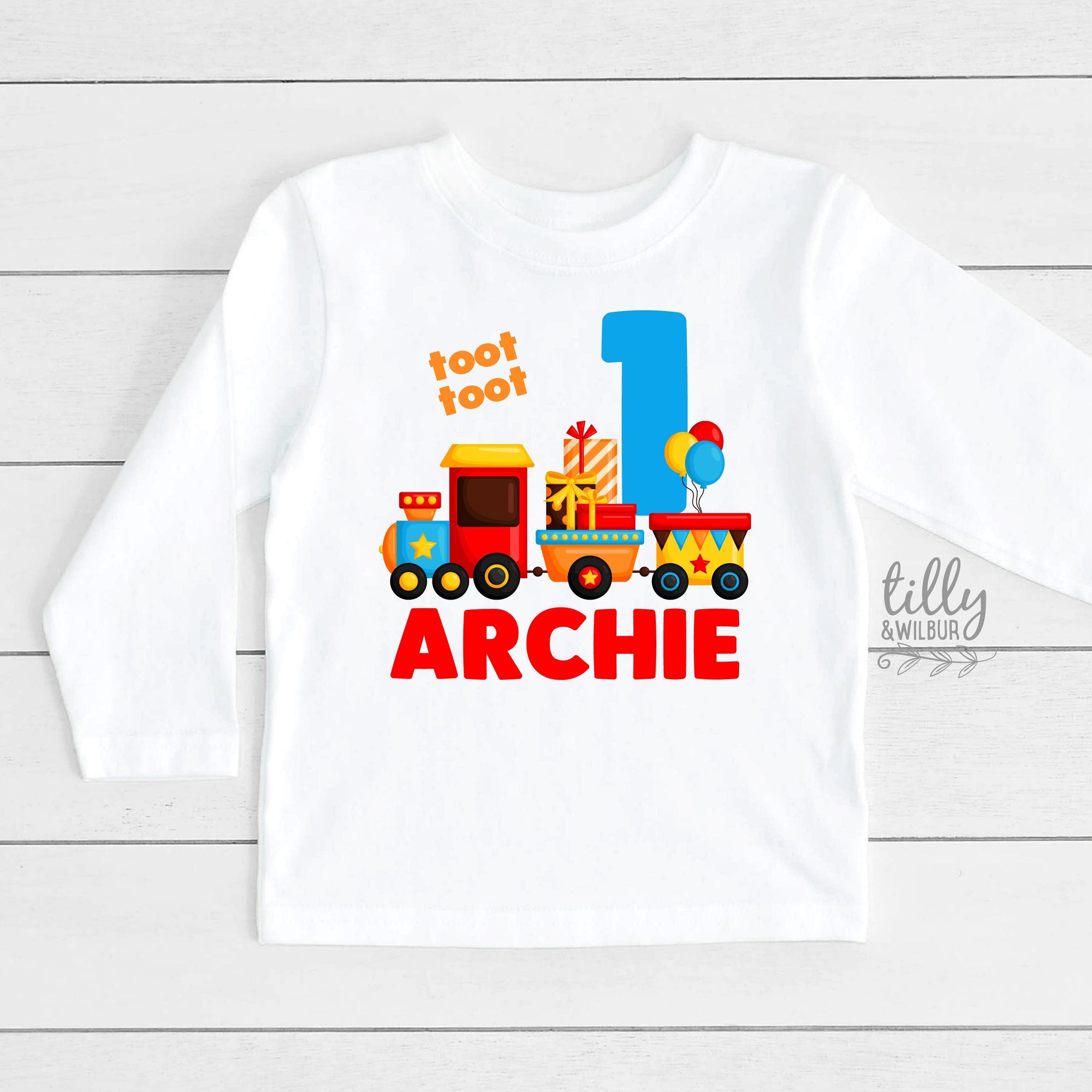 One Personalised Boys 1st Birthday T-Shirt, 1st Birthday Gift, First Birthday T-Shirt, Custom Name, Cake Smash Outfit, Train Party Theme