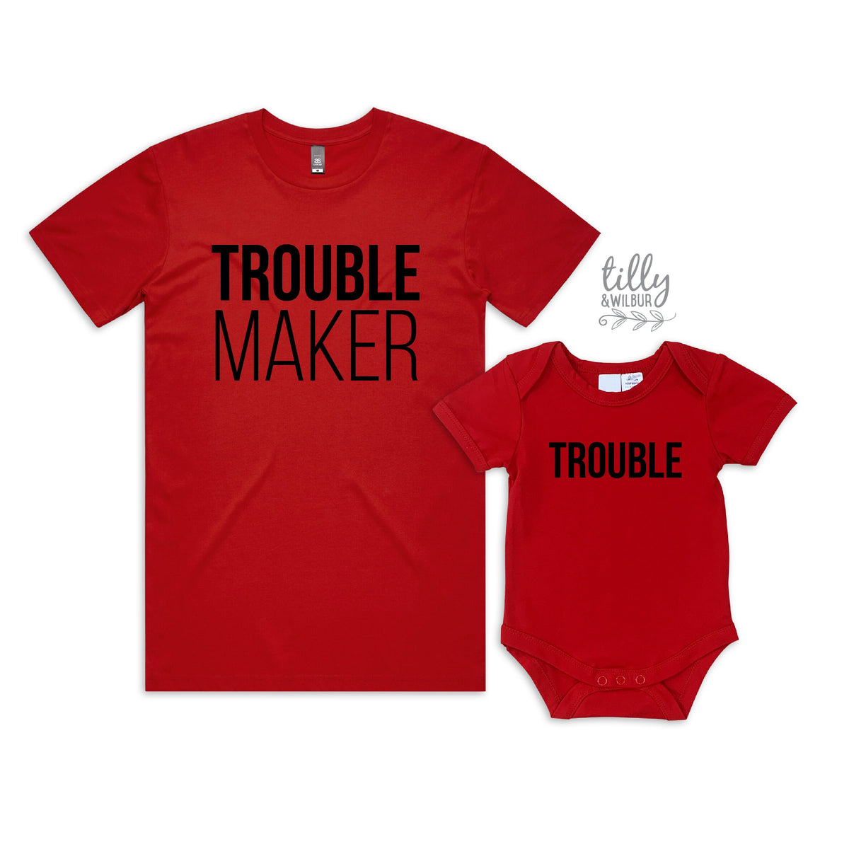Trouble Maker, Trouble Father Son, Daddy Daughter Matching Shirts, Matching Dad And Baby, Father&#39;s Day Gift, Newborn Gift, New Dad T-Shirt