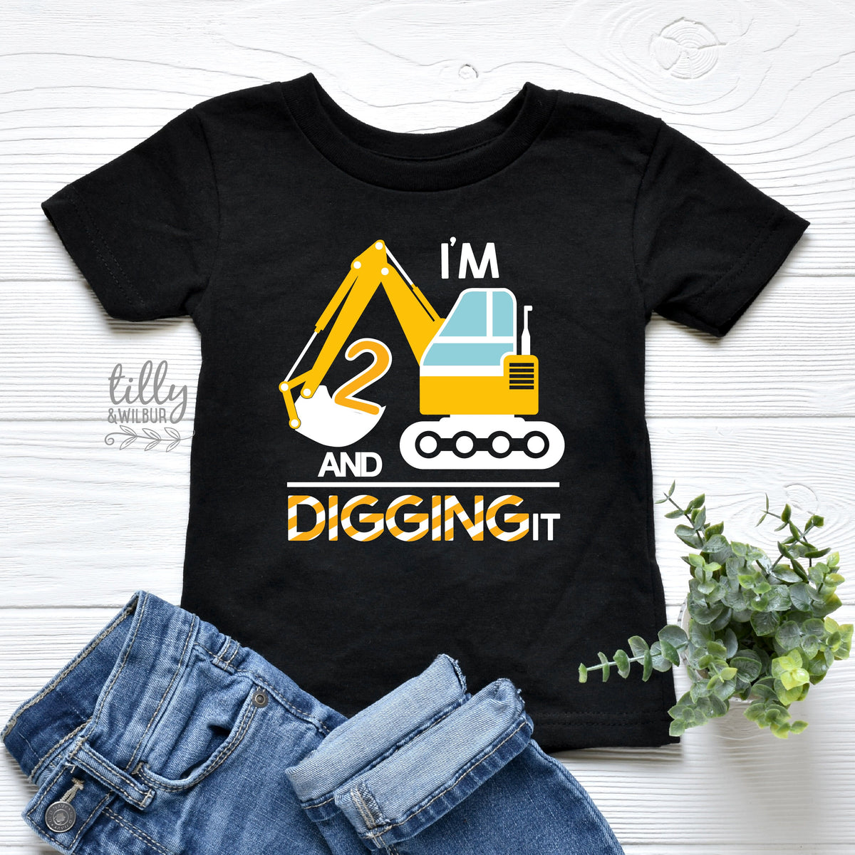 I&#39;m Two And Digging It T-Shirt, I Dig Being Two Birthday T-Shirt, 2nd Birthday T-Shirt, 2nd Second Birthday Tee, Two Birthday Gift, Boy 2