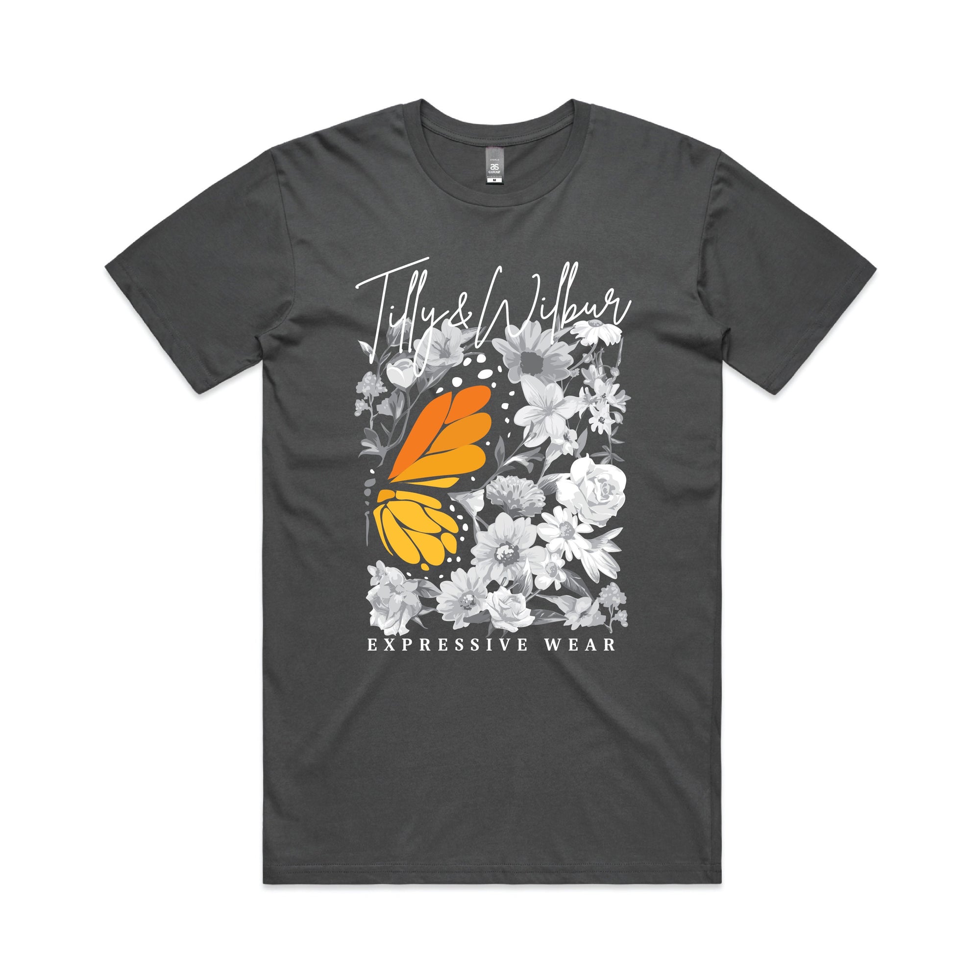 Tilly&Wilbur Expressive Wear Signature Range, Floral T-Shirt, Butterfly T-Shirt