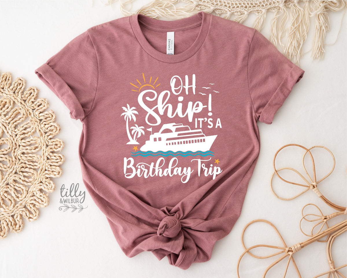 Oh Ship It&#39;s A Birthday Trip T-Shirt, Matching Cruise T-Shirts, Cruise Trip T-Shirt, Babies, Kids &amp; Adult Sizing, Cruise Shirts, Vacation