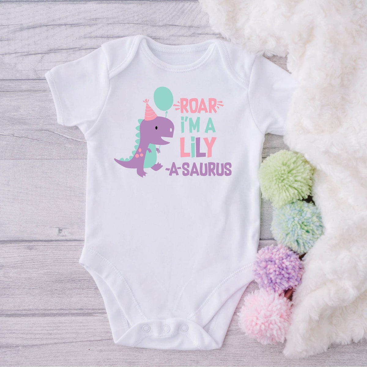 Dinosaur Bodysuit For Girls, Dinosaur T-Shirt For Girls, T-Rex T-Shirt, Dinosaur T-Shirt, Personalised Dinosaur Gift, Dinosaur Birthday Gift
