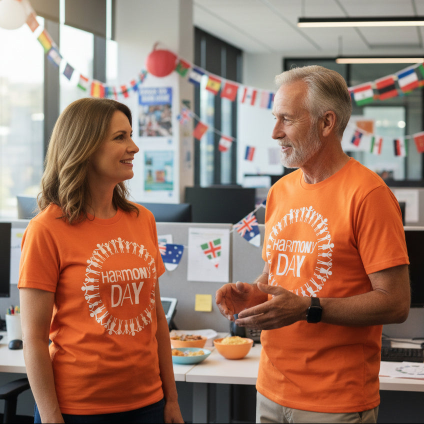 Harmony Day T-Shirt, Harmony Day - 21st March, Orange Harmony Day T-Shirt, Everyone Belongs, School T-Shirt, Babies, Kids, Womens And Mens