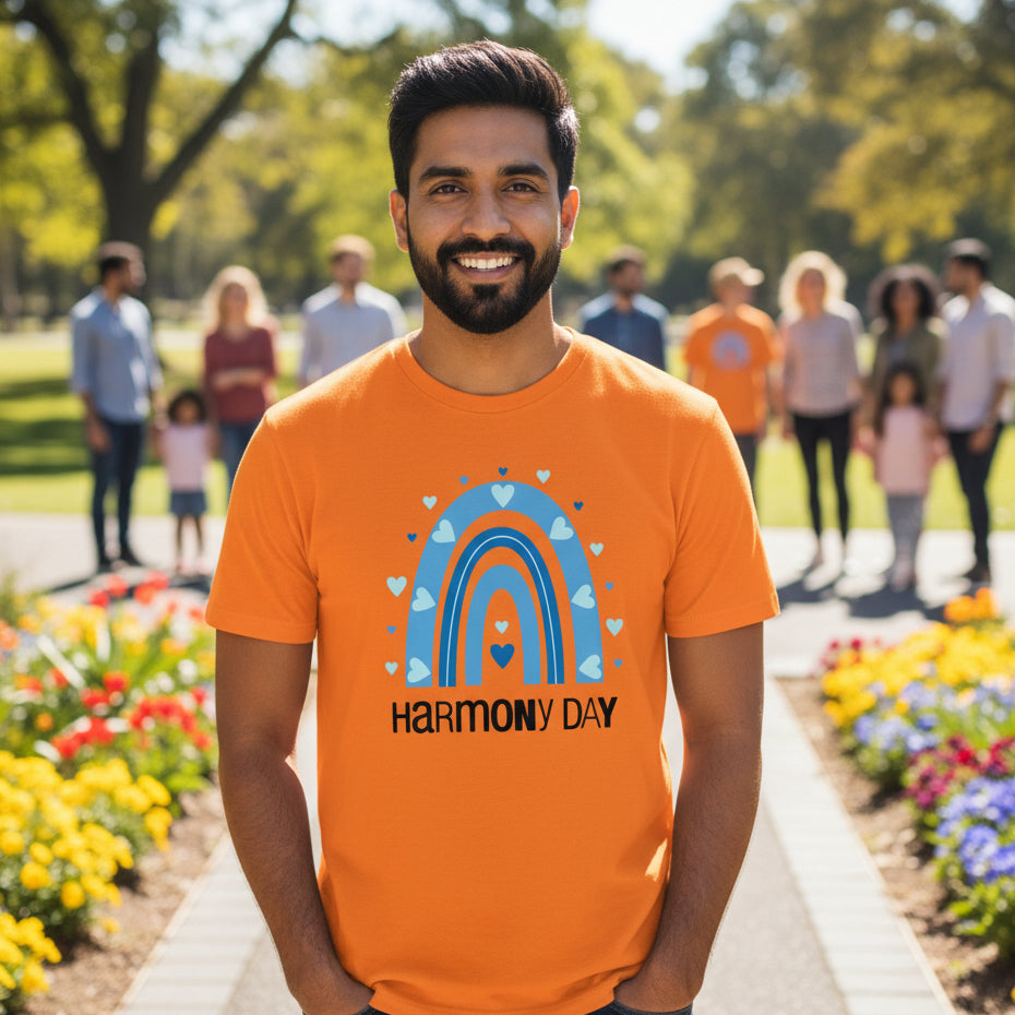 Harmony Day T-Shirt, Harmony Day - 21st March, Orange Harmony Day T-Shirt, Everyone Belongs, School T-Shirt, Babies, Kids, Womens And Mens